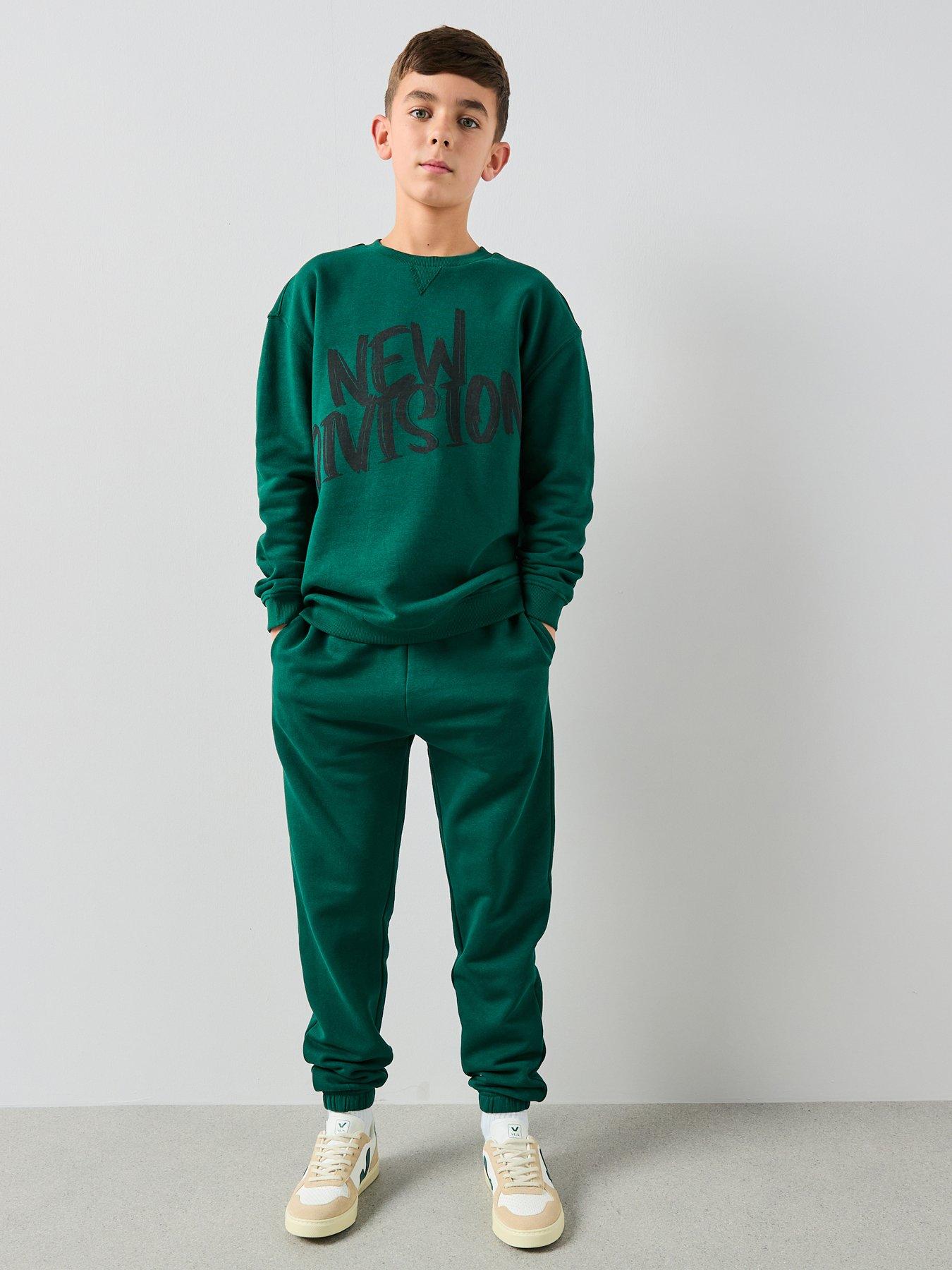 The Very Collection Back Print Crew Neck Sweat Set - Green