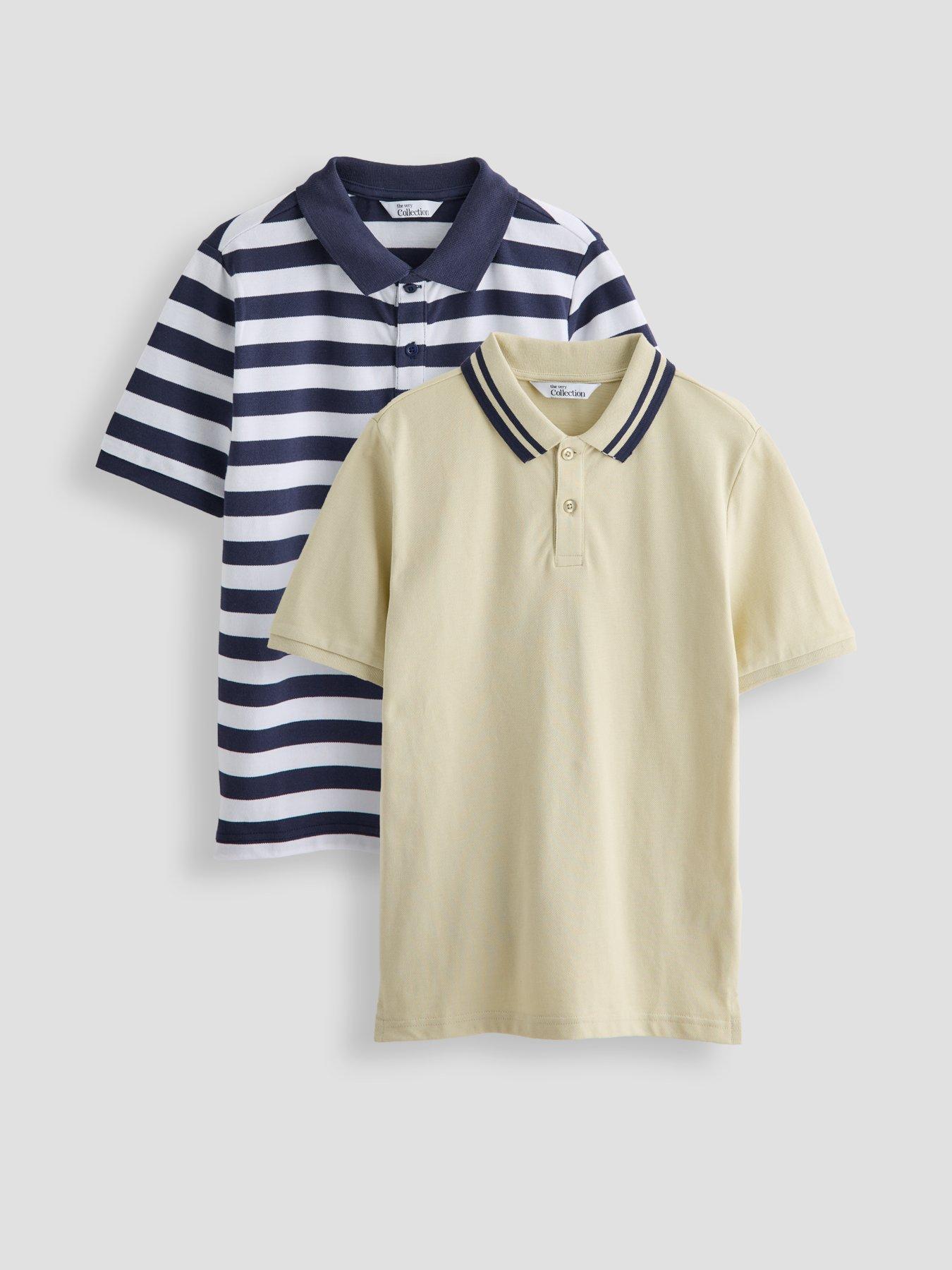 The Very Collection 2 Pack Short Sleeve Pique Polo Shirts - Multi
