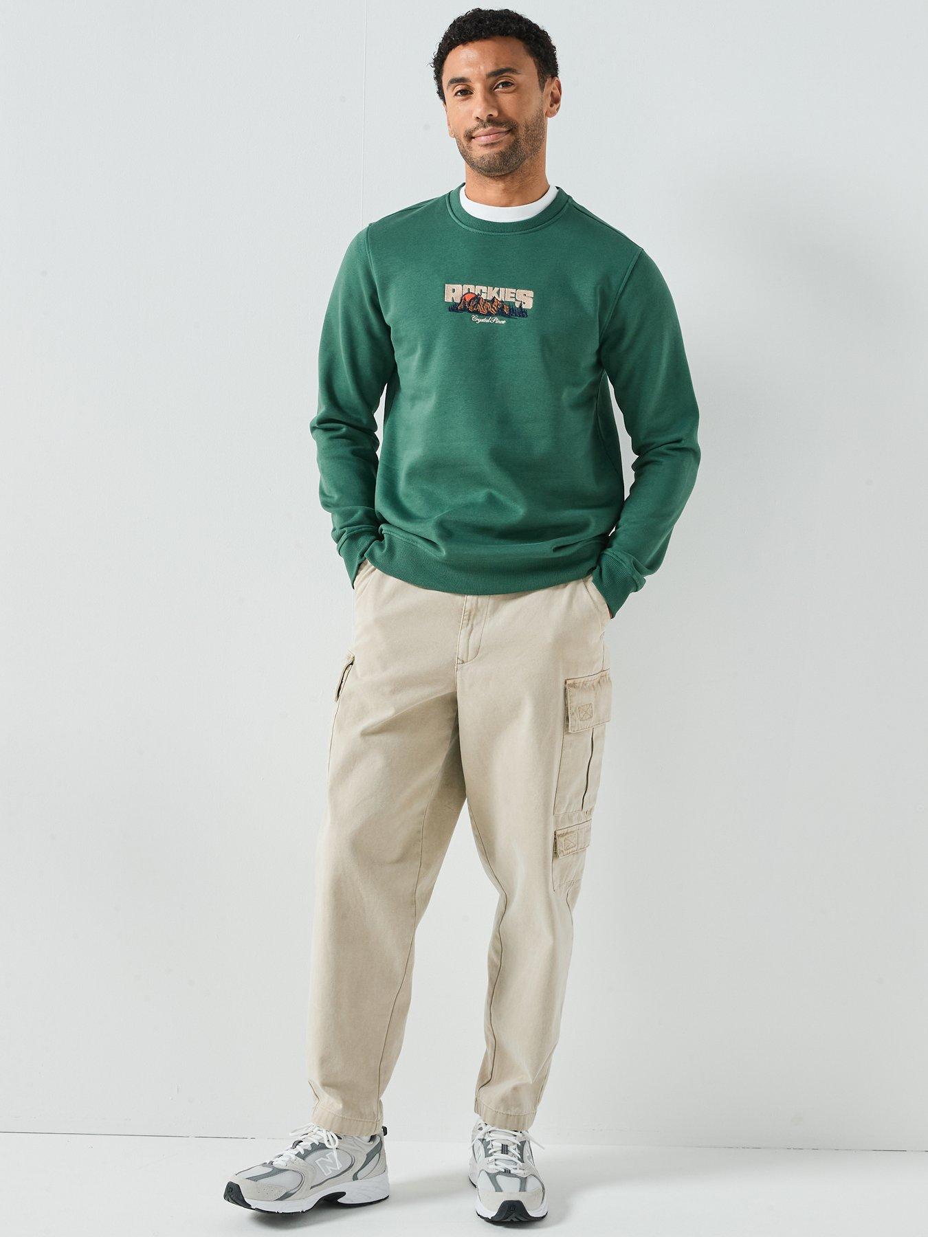 Image 3 of 6 of ONLY & SONS Connor Simple Life Crew Sweat - Green