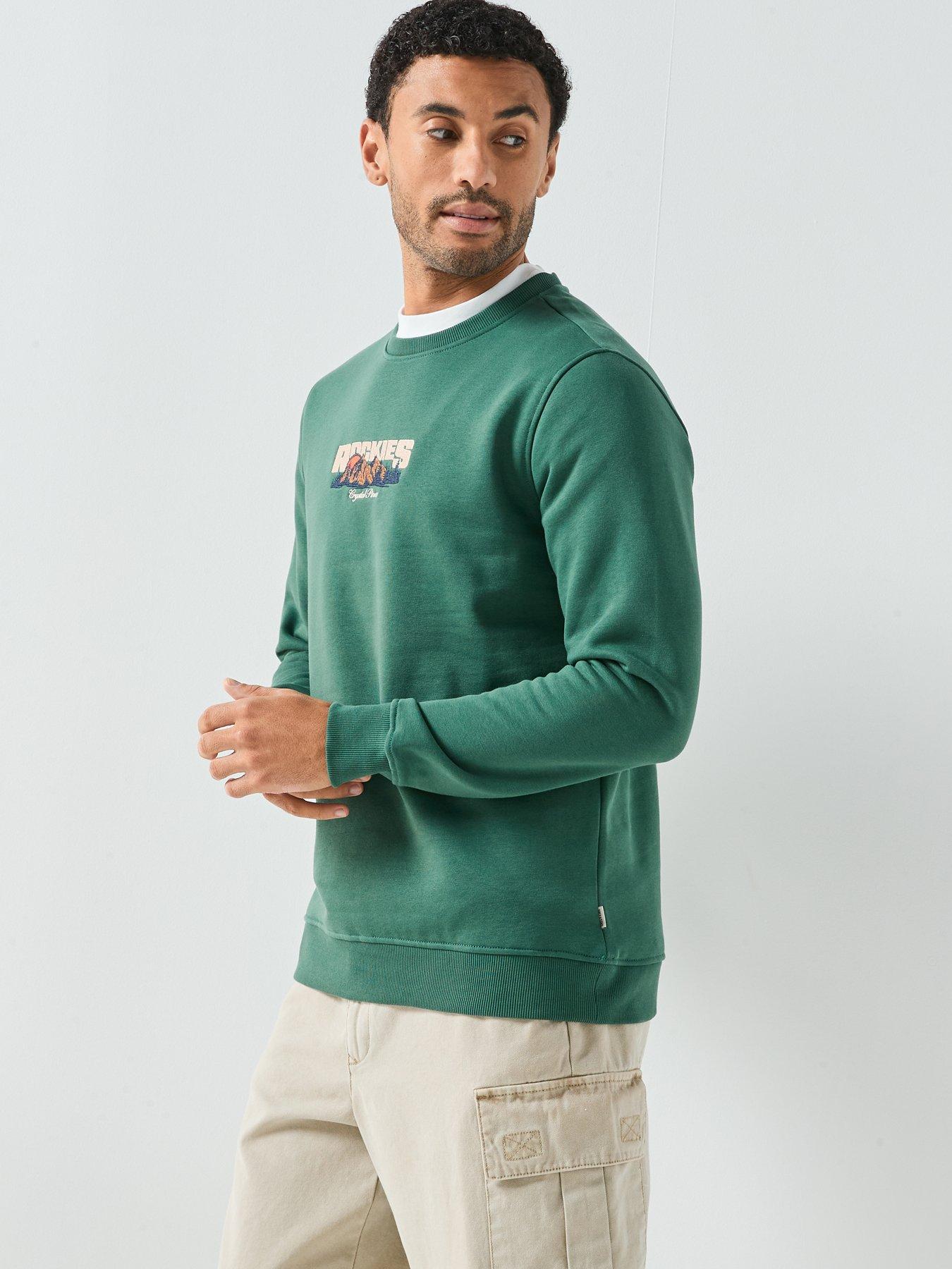 Image 6 of 6 of ONLY & SONS Connor Simple Life Crew Sweat - Green