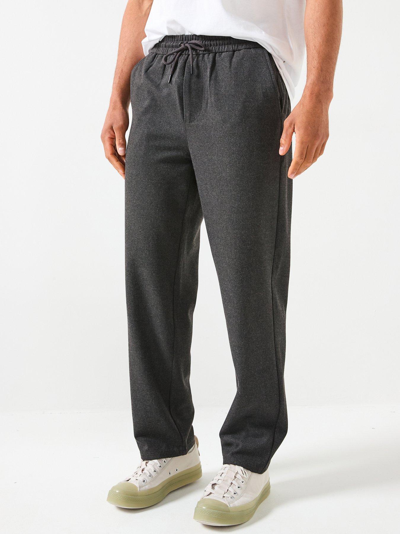 ONLY & SONS Mark Sinus Pique Brushed Trousers - Grey