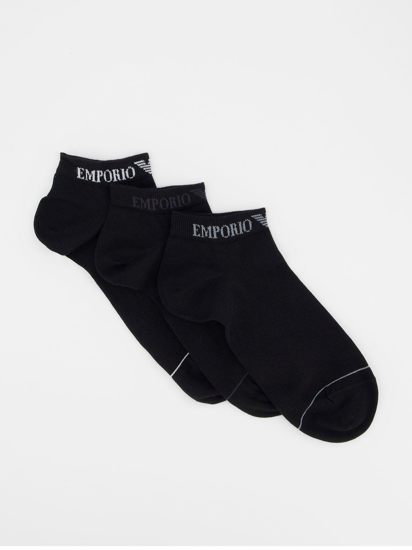 Emporio Armani Bodywear 3 Pack Crew Socks - Black