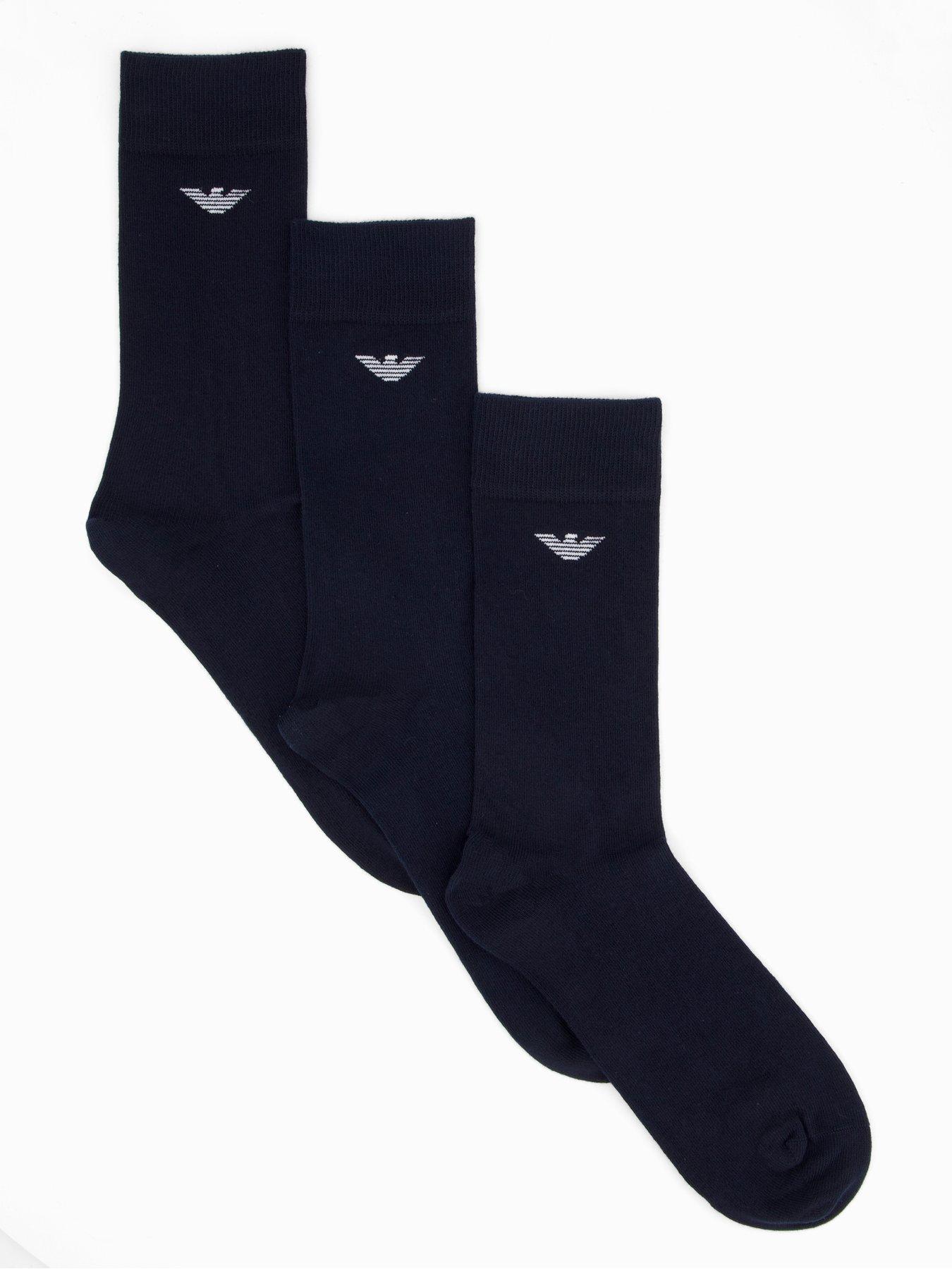 Emporio Armani Bodywear 3 Pack Crew Socks - Dark Blue