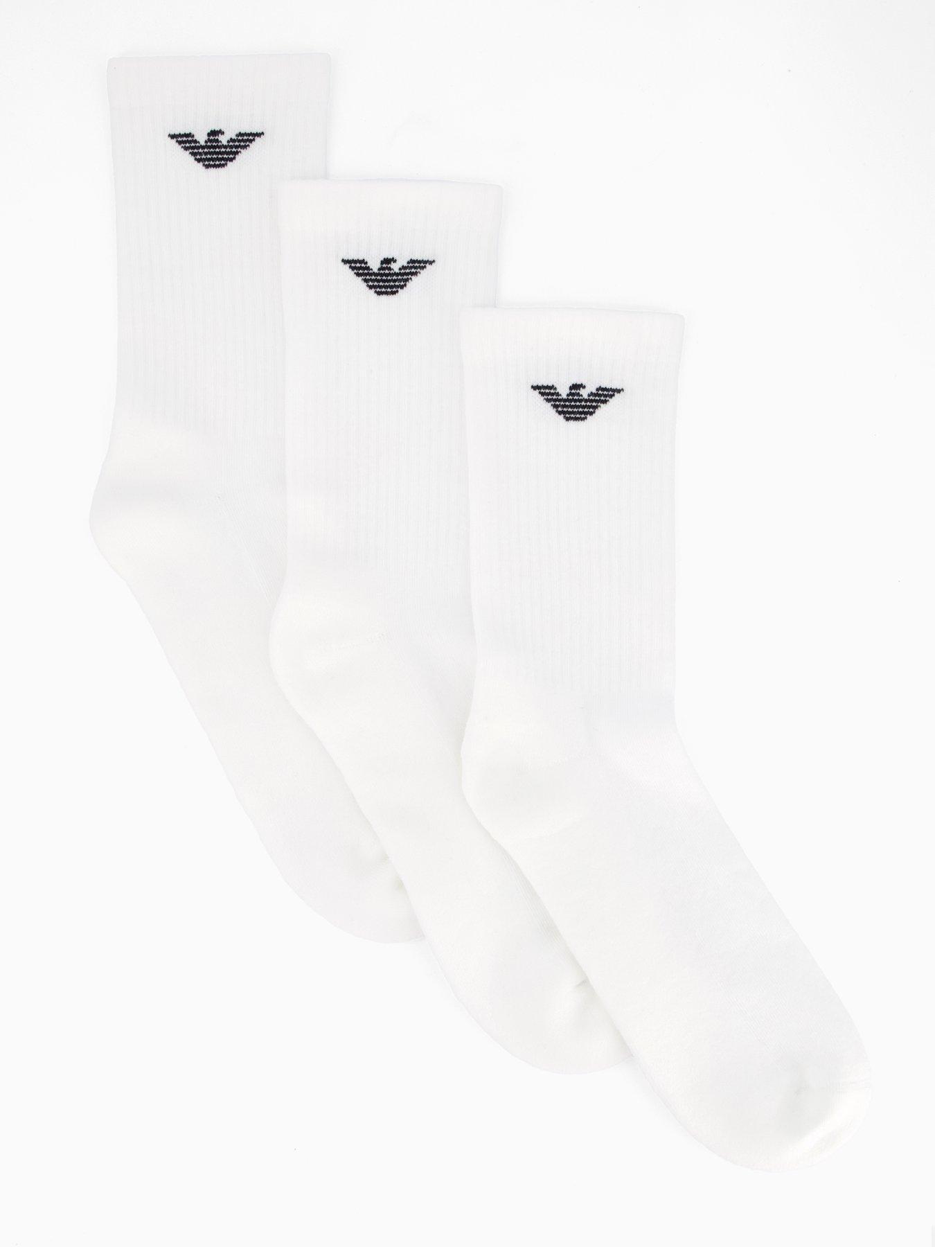 Emporio Armani Bodywear 3 Pack Sport Crew Socks - White