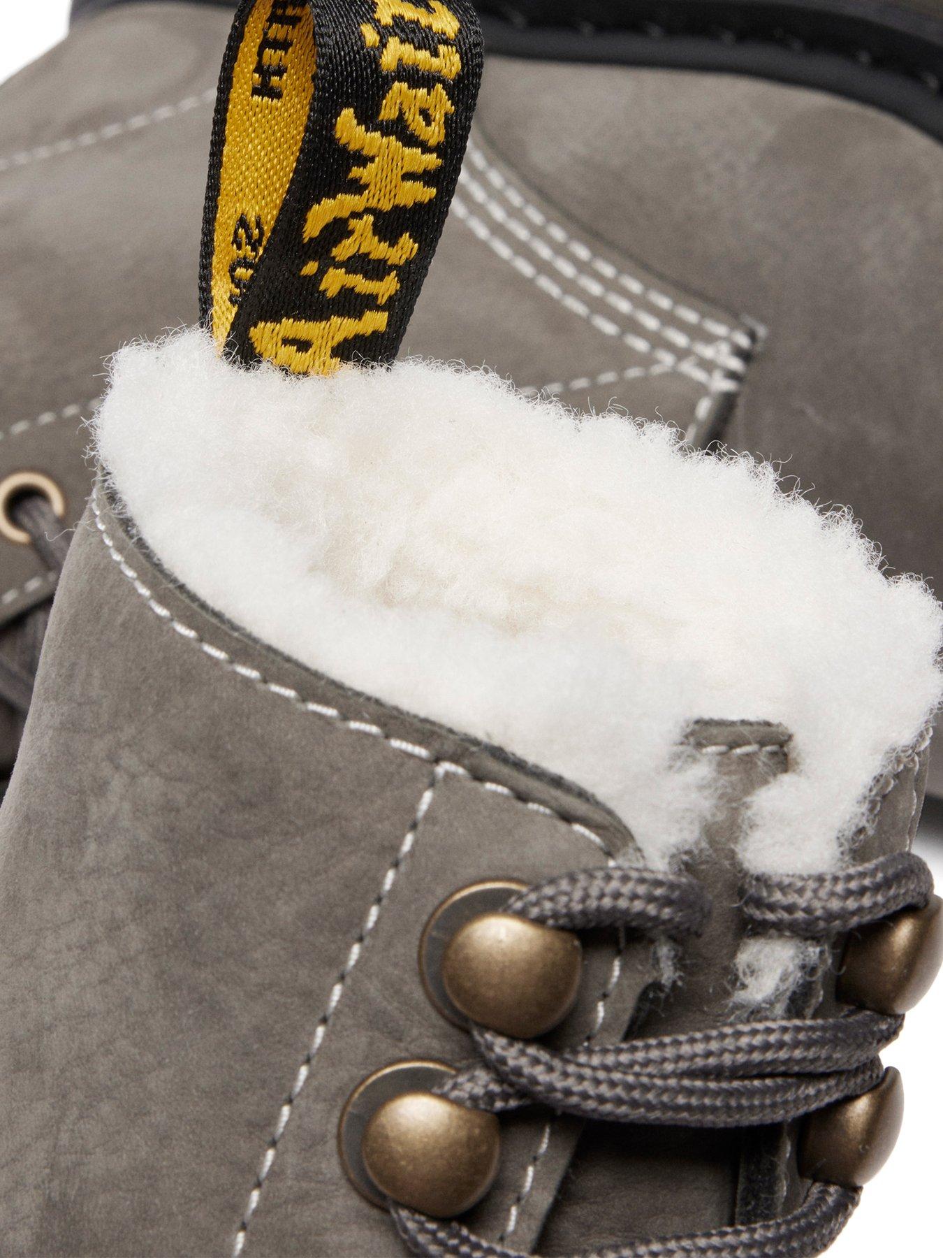 Dr. Martens Pascal 8 Eye Boots シルバー 4 UK Dr Martens 1460 Pascal Bex 8 Eye Boot Gunmetal Milled Nubuck