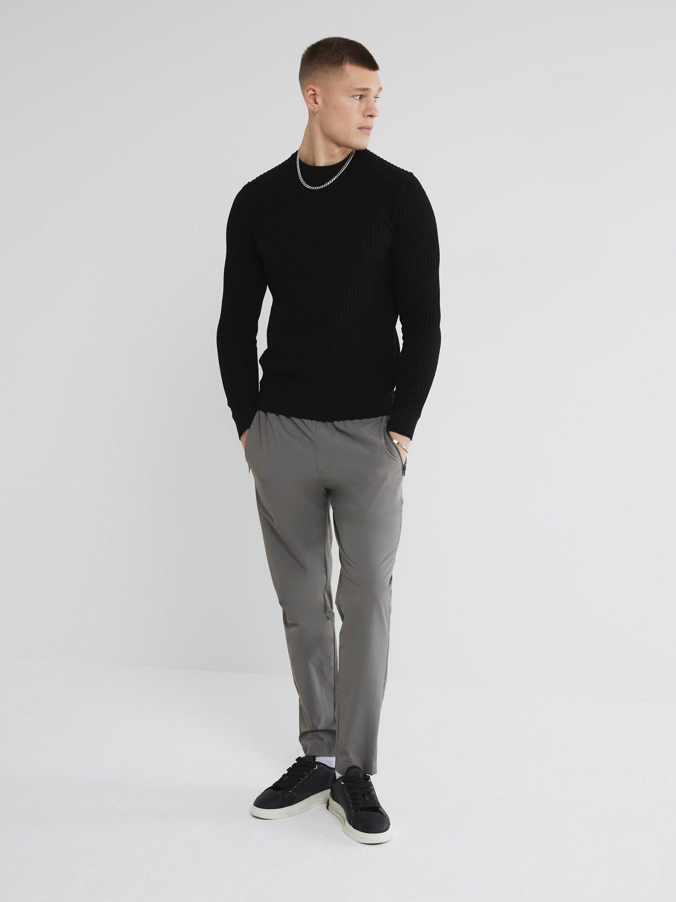 River Island Brick Muscle Fit Knitted Jumper Black Very