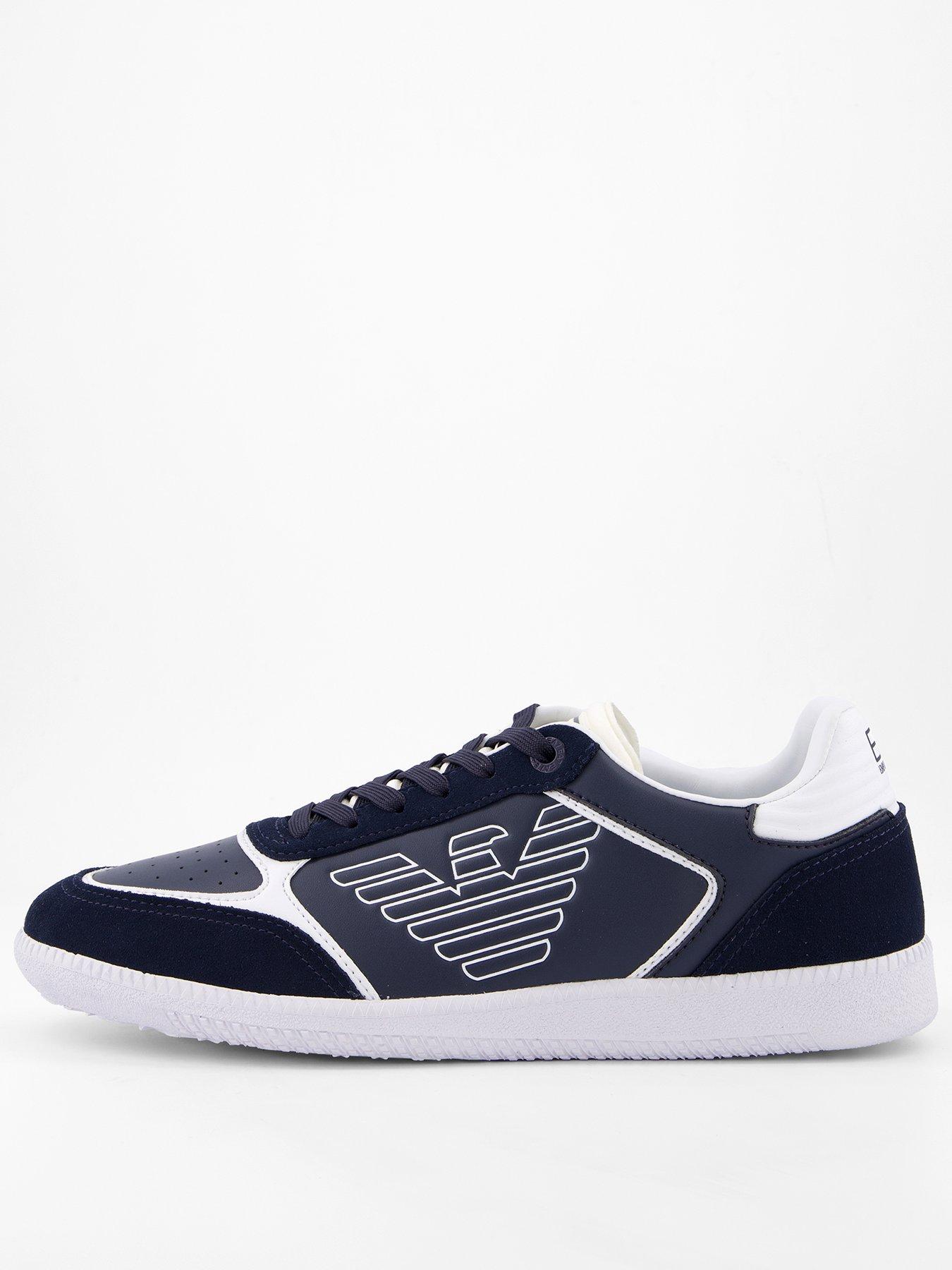 Ea7 Emporio Armani New Heritage Suede Cupsole Trainers - Navy