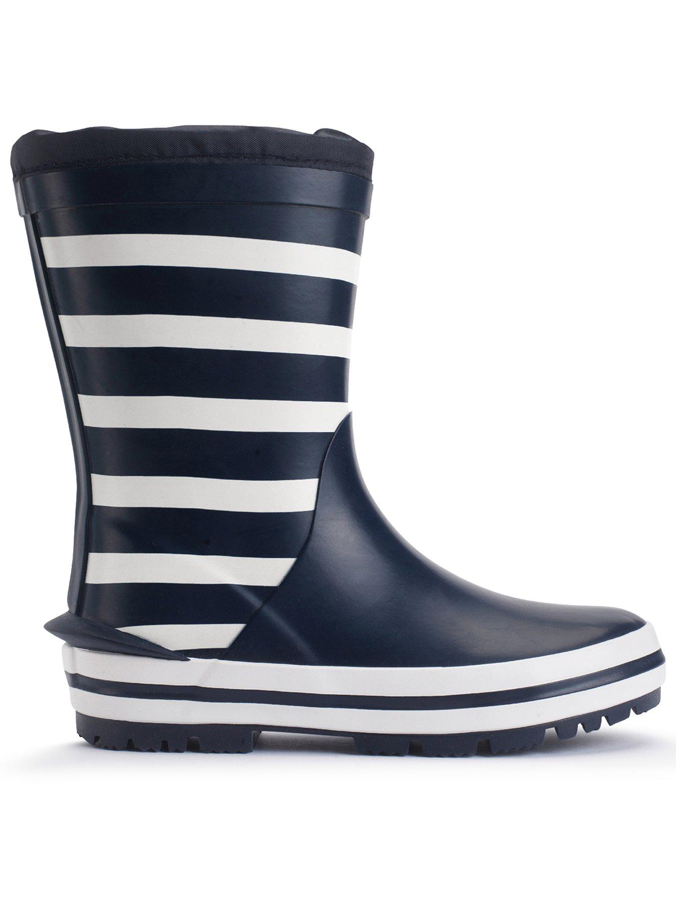 Start-rite Little Puddle Baby Waterproof Navy White Stripe Wellies