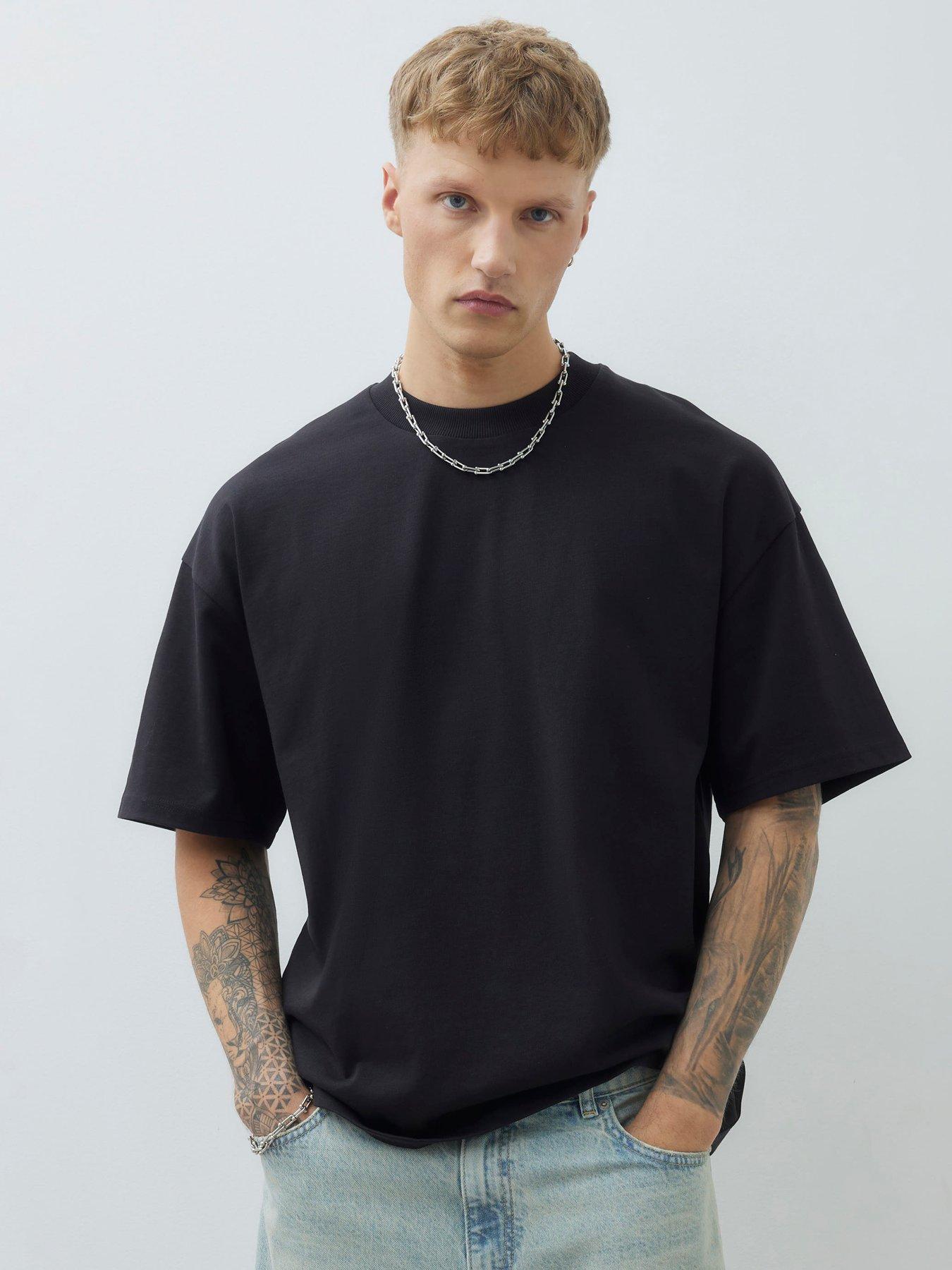 River Island Short Sleeve Over Sized Boxy T-Shirt - Black