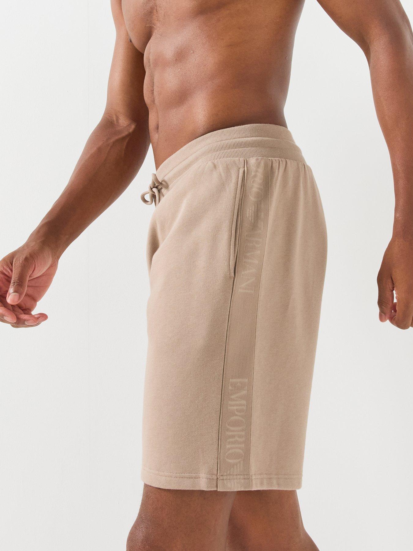 Emporio Armani Bodywear Basic Terry Tape Lounge Shorts - Light Brown | Very