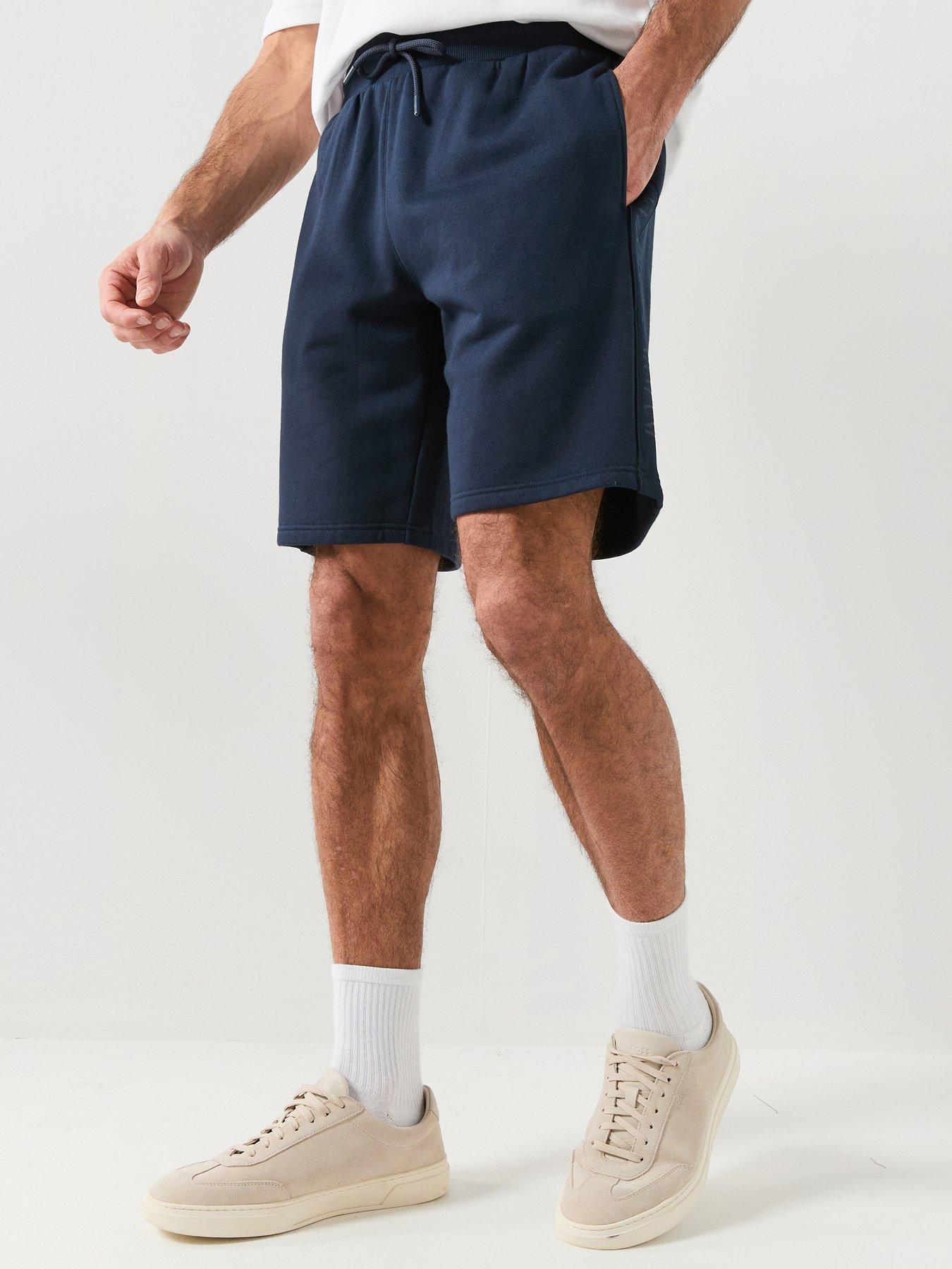 Emporio Armani Bodywear Basic Terry Tape Lounge Shorts, Navy, Size Xl, Men