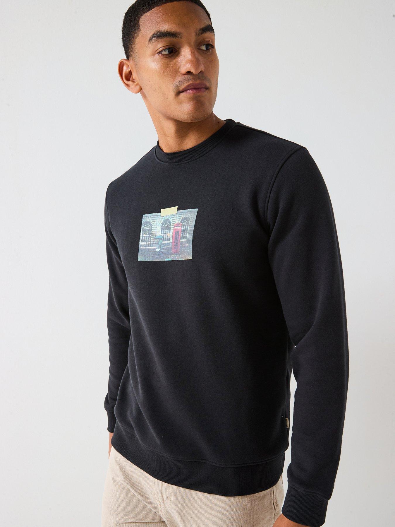 ONLY & SONS Kyle London Phonebox Crew Neck Sweatshirt - Black