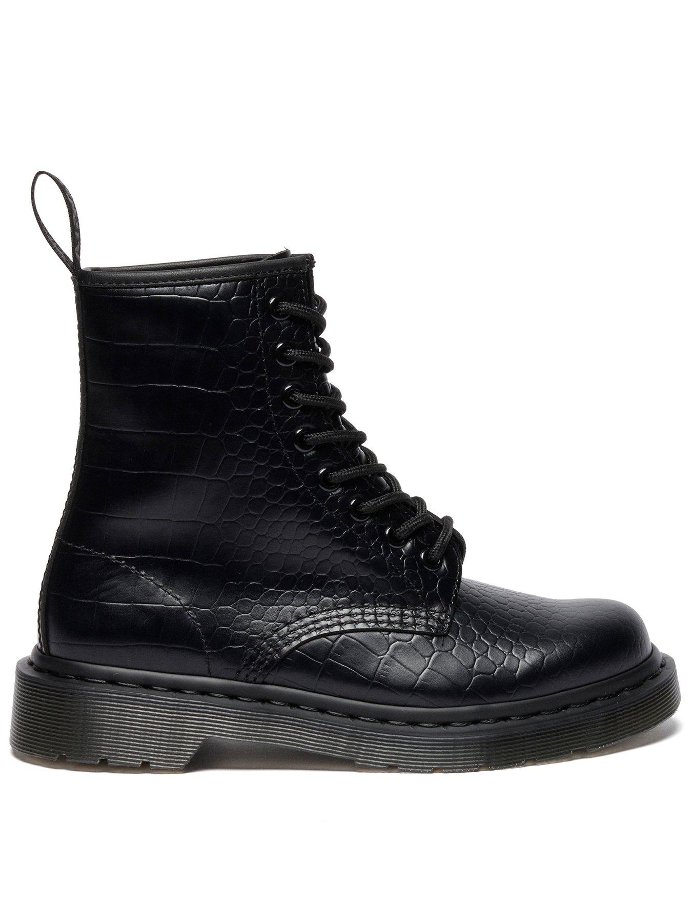 Dr Martens 1460 Croco Eye Boot Atlas Croc Emboss Black Very