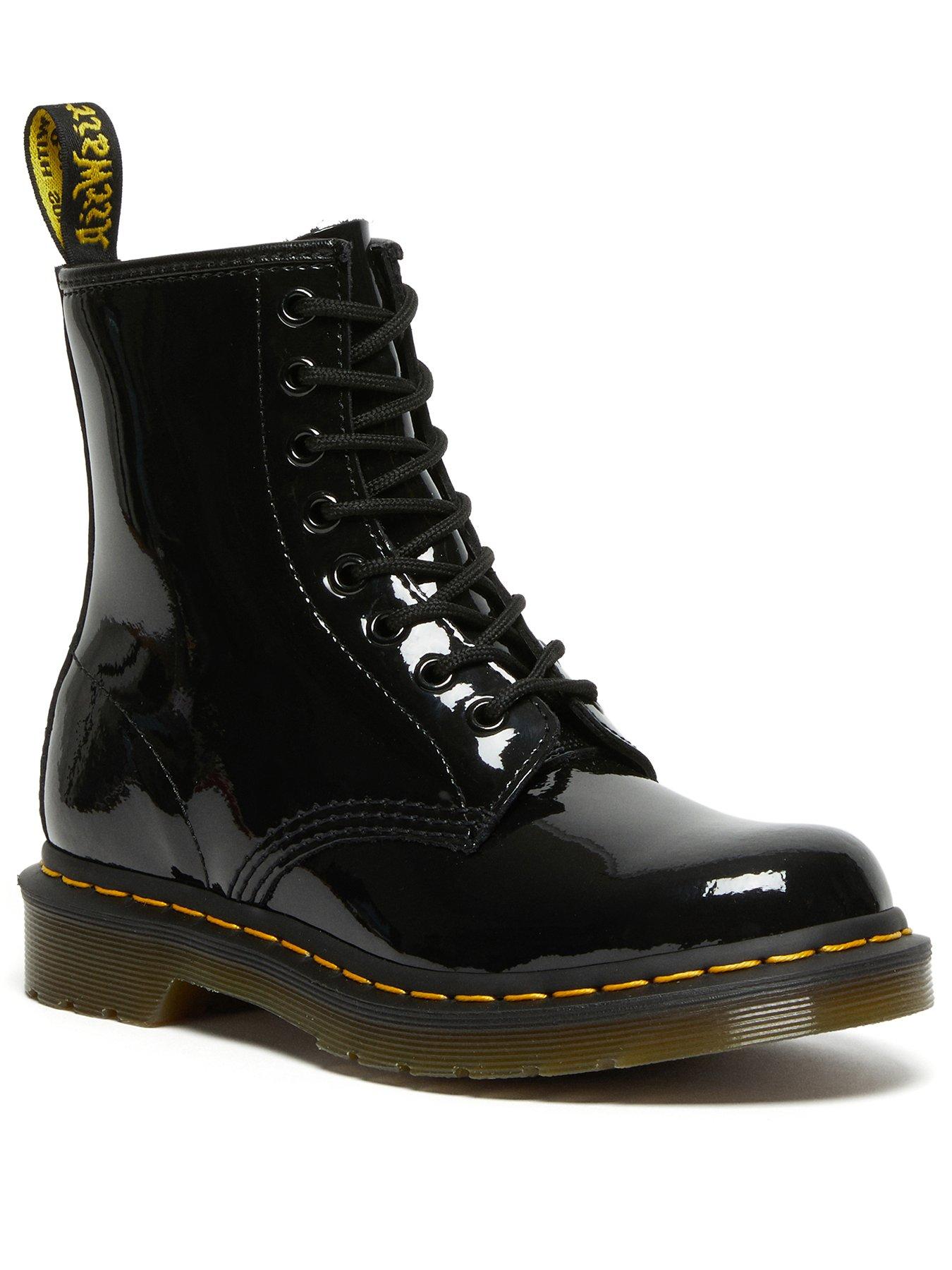 Image 2 of 7 of Dr Martens 1460 Patent Leather 8 Eye Lace Up Boots - Black