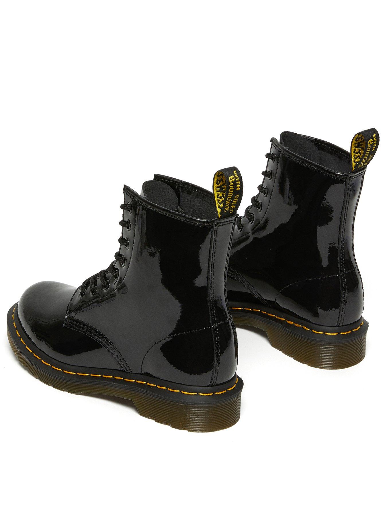 Image 3 of 7 of Dr Martens 1460 Patent Leather 8 Eye Lace Up Boots - Black
