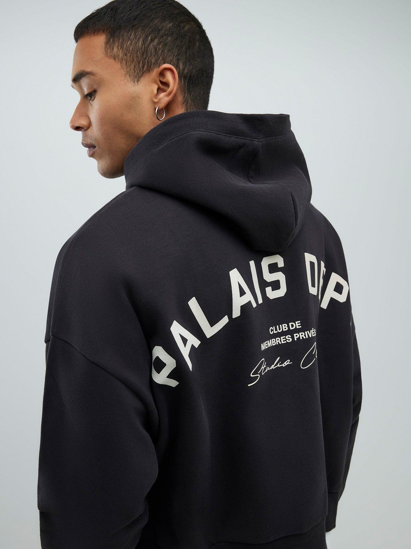 River Island Long Sleeve Oversized Palais Dept Hoodie - Black