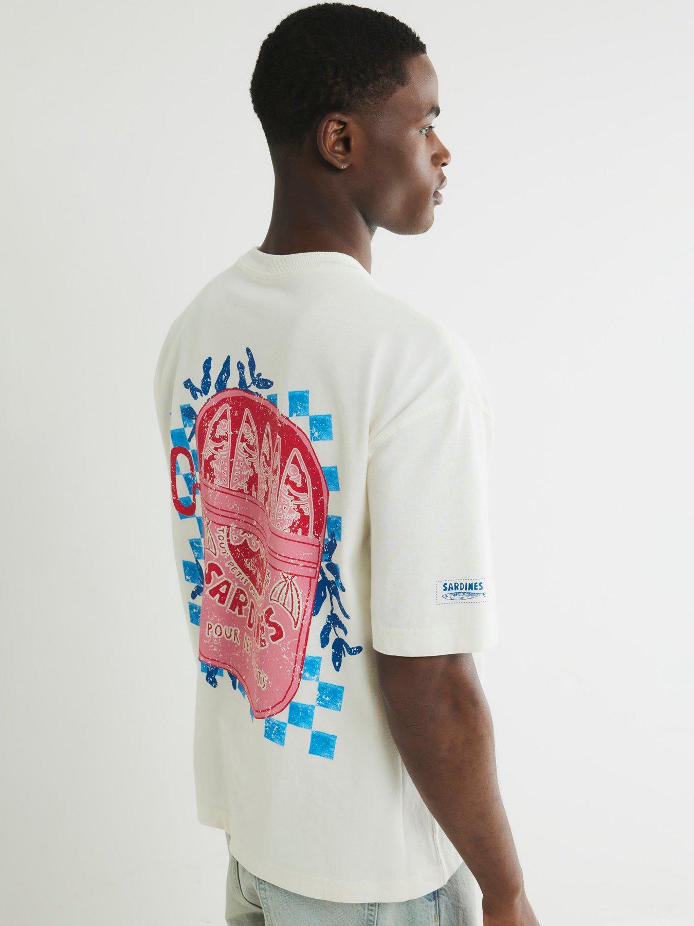 undefined Back Graphic Print Short Sleeve T-Shirt - Off White