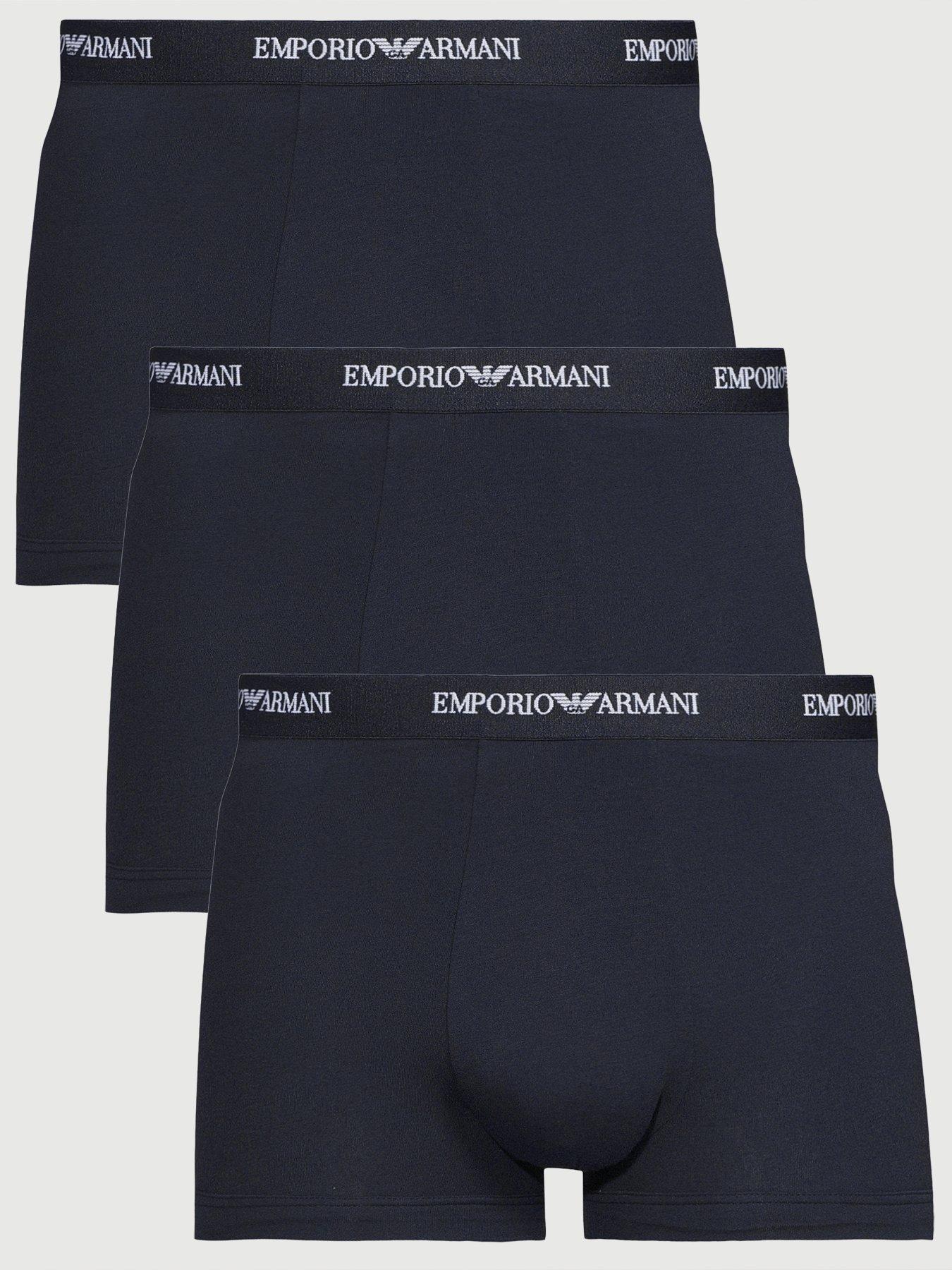 Emporio Armani Bodywear 3 Pack Stretch Cotton Trunks - Navy