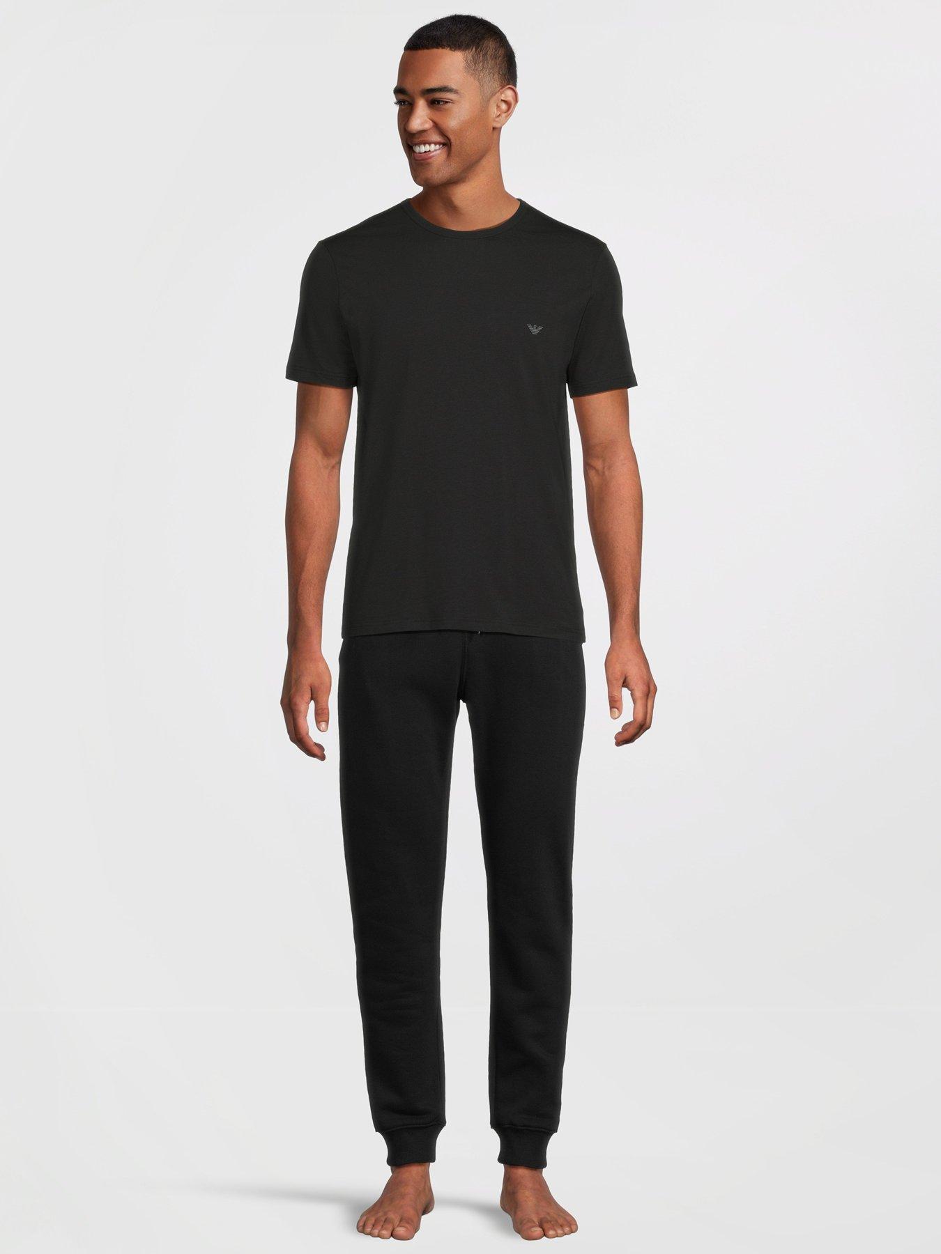 Image 4 of 6 of Emporio Armani Bodywear 2 Pack Stretch Cotton Crew Neck T-Shirts - Black