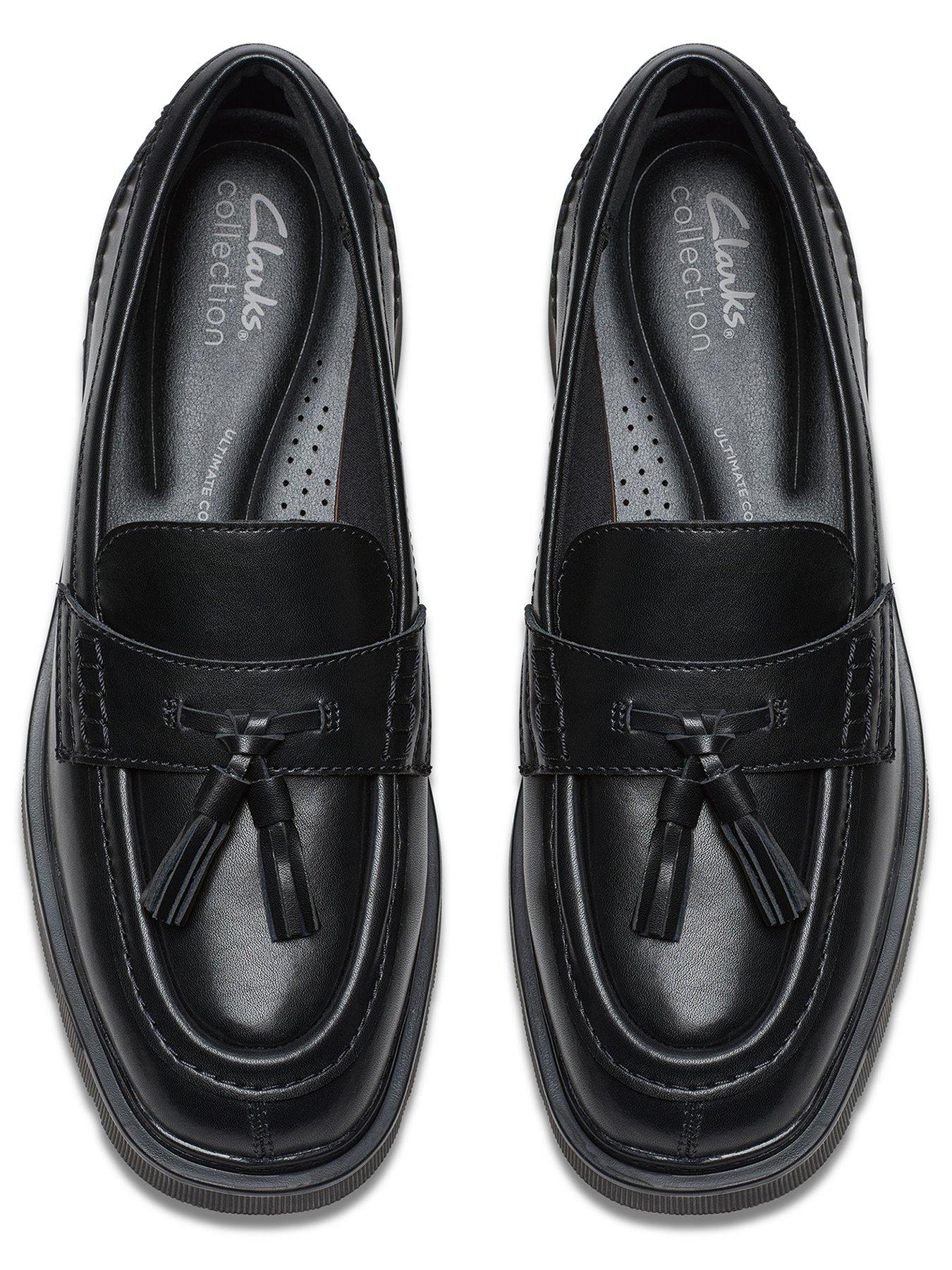 Clarks Wide Fit Lauryl Tassel Leather Loafers Black Very