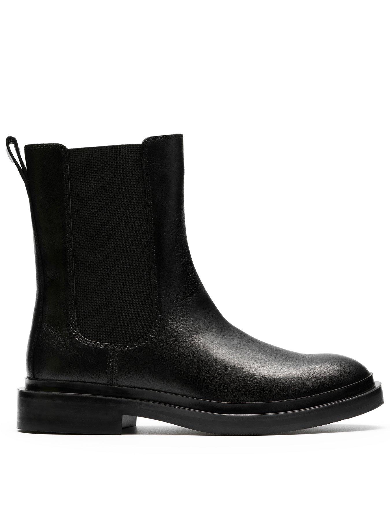 Clarks Previa Top Leather Boots - Black