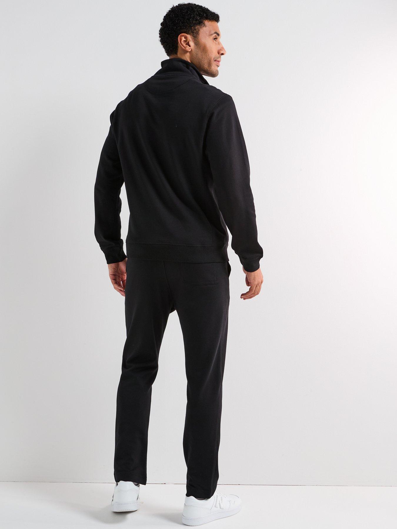 Image 2 of 6 of Jack & Jones Funnel Neck Sweat Top and Jogger Tracksuit - Black