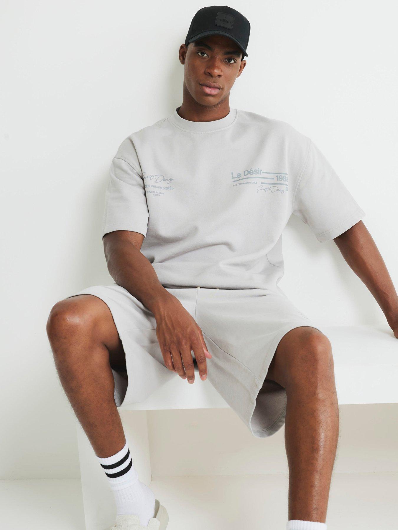 undefined Nostalgic Text T-Shirt - Light Grey