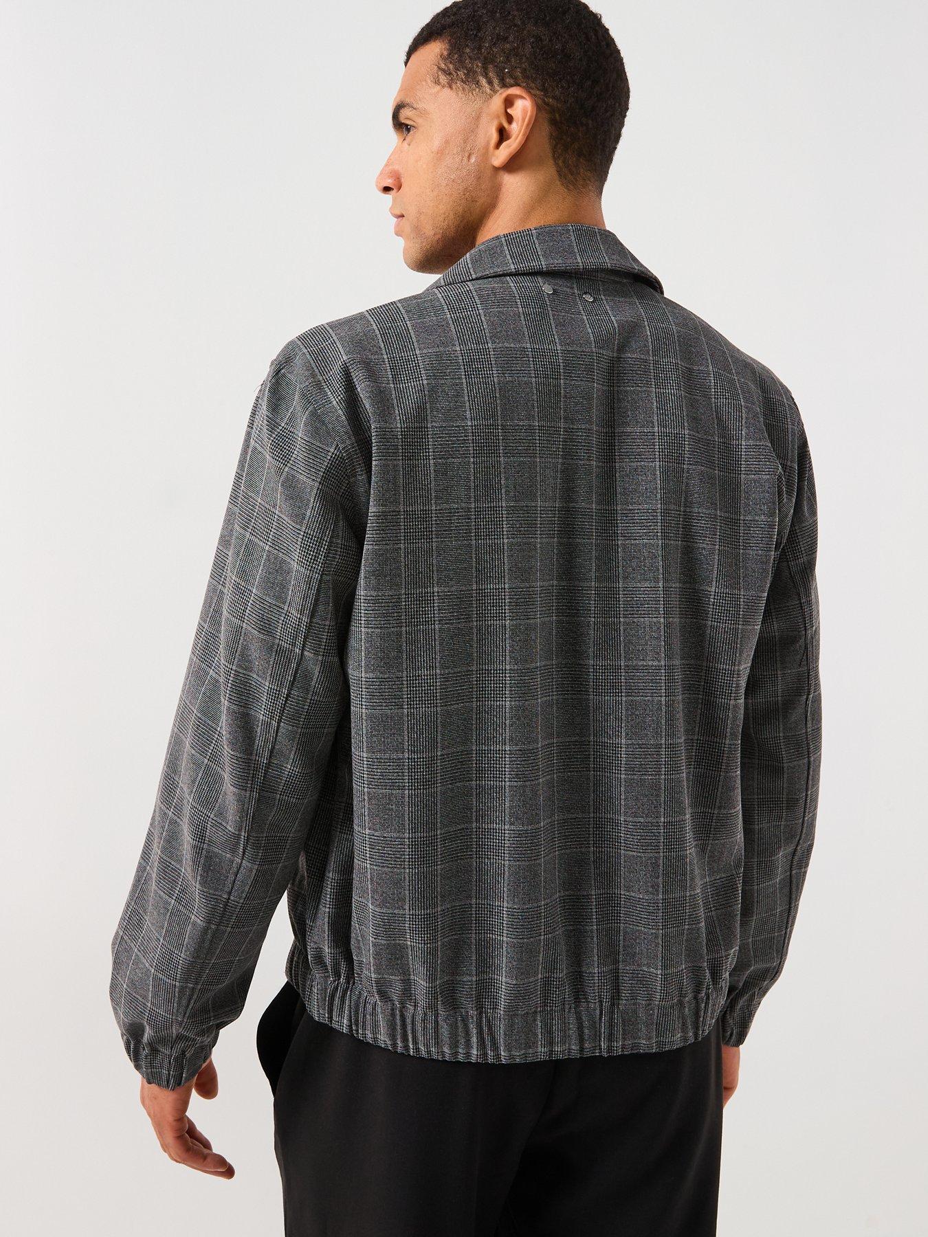 River Island Check Harrington Jacket - Dark Grey | Very