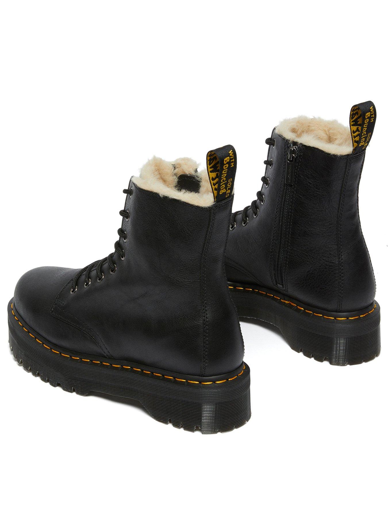 Dr Martens Jadon Faux Fur Lined Eye Platform Boot Pisa Black