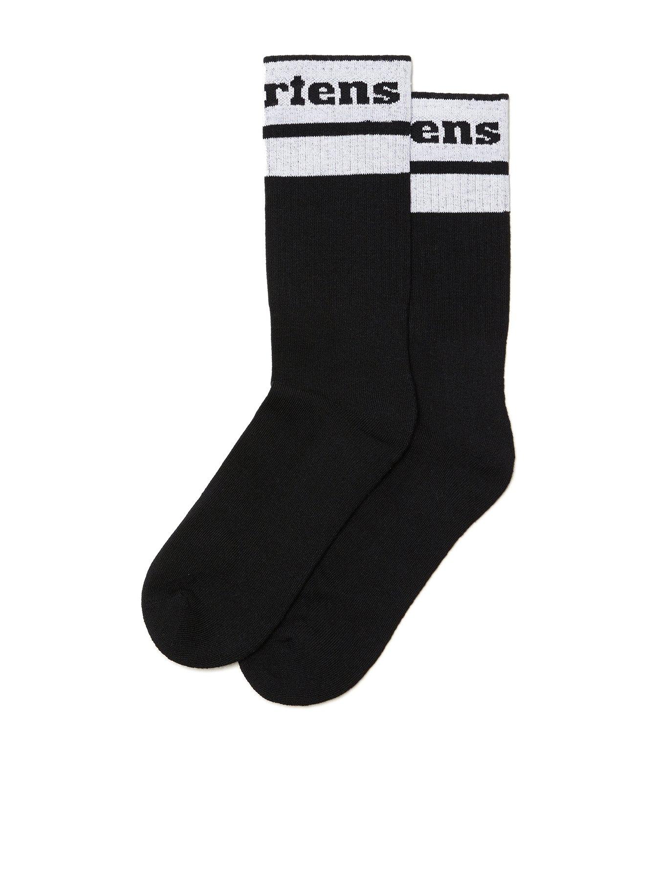 Dr Martens Athletic Logo Sock Socks Black White Cotton Blend - Black/White
