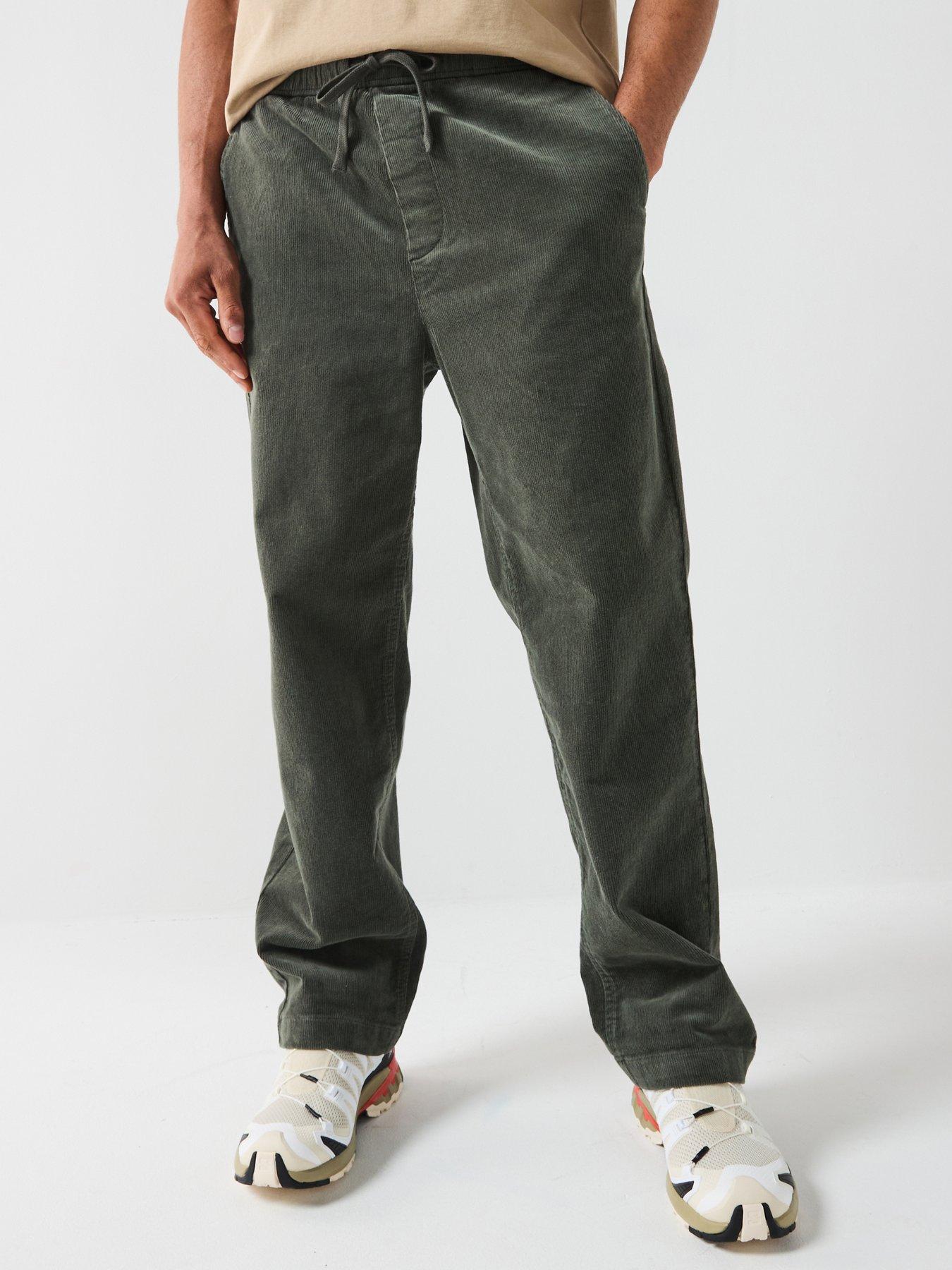 ONLY & SONS Loose Fit Cord Casual Trousers - Dark Grey