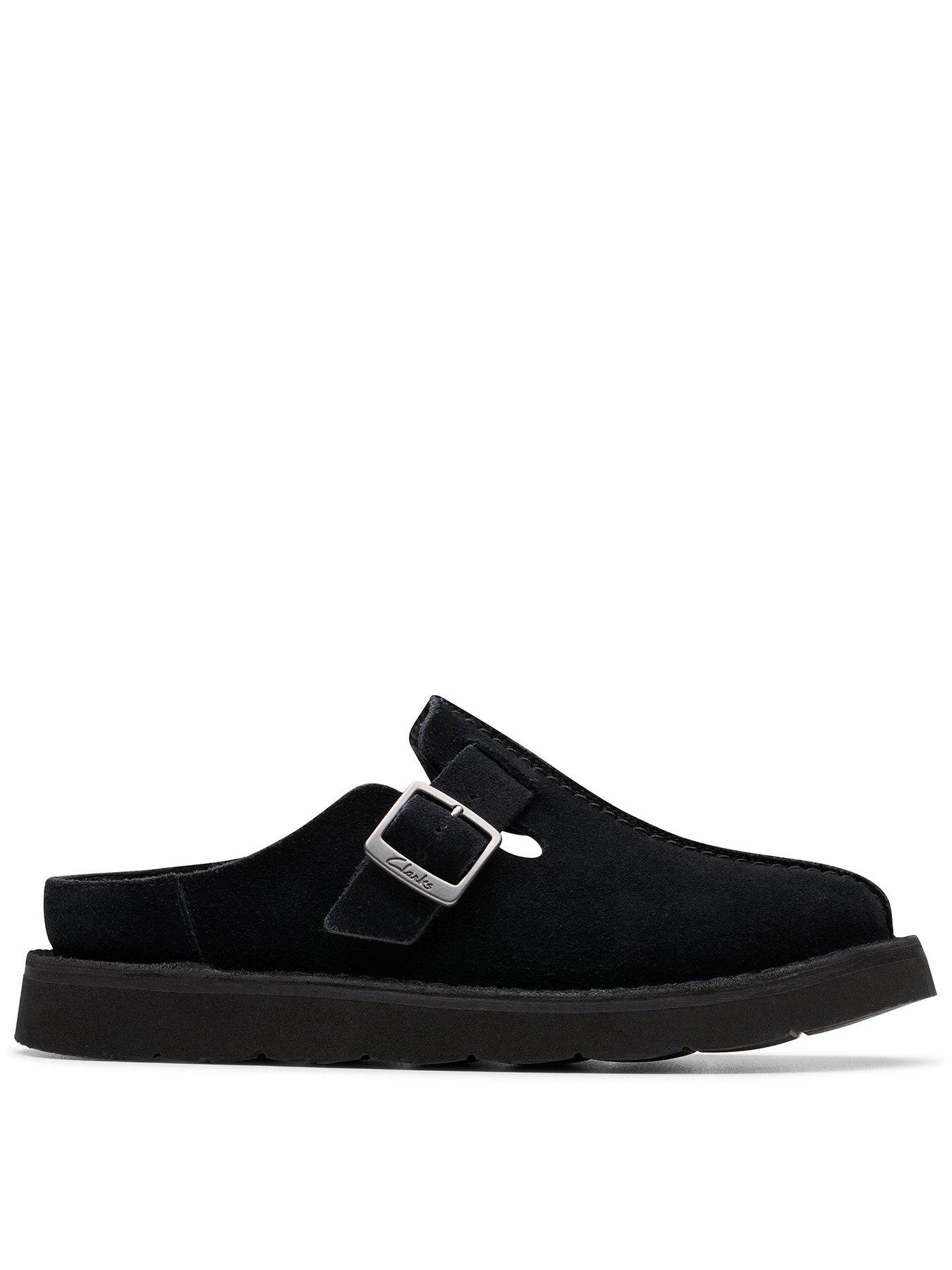 Clarks Solsbury Mule. Suede Shoes - Black