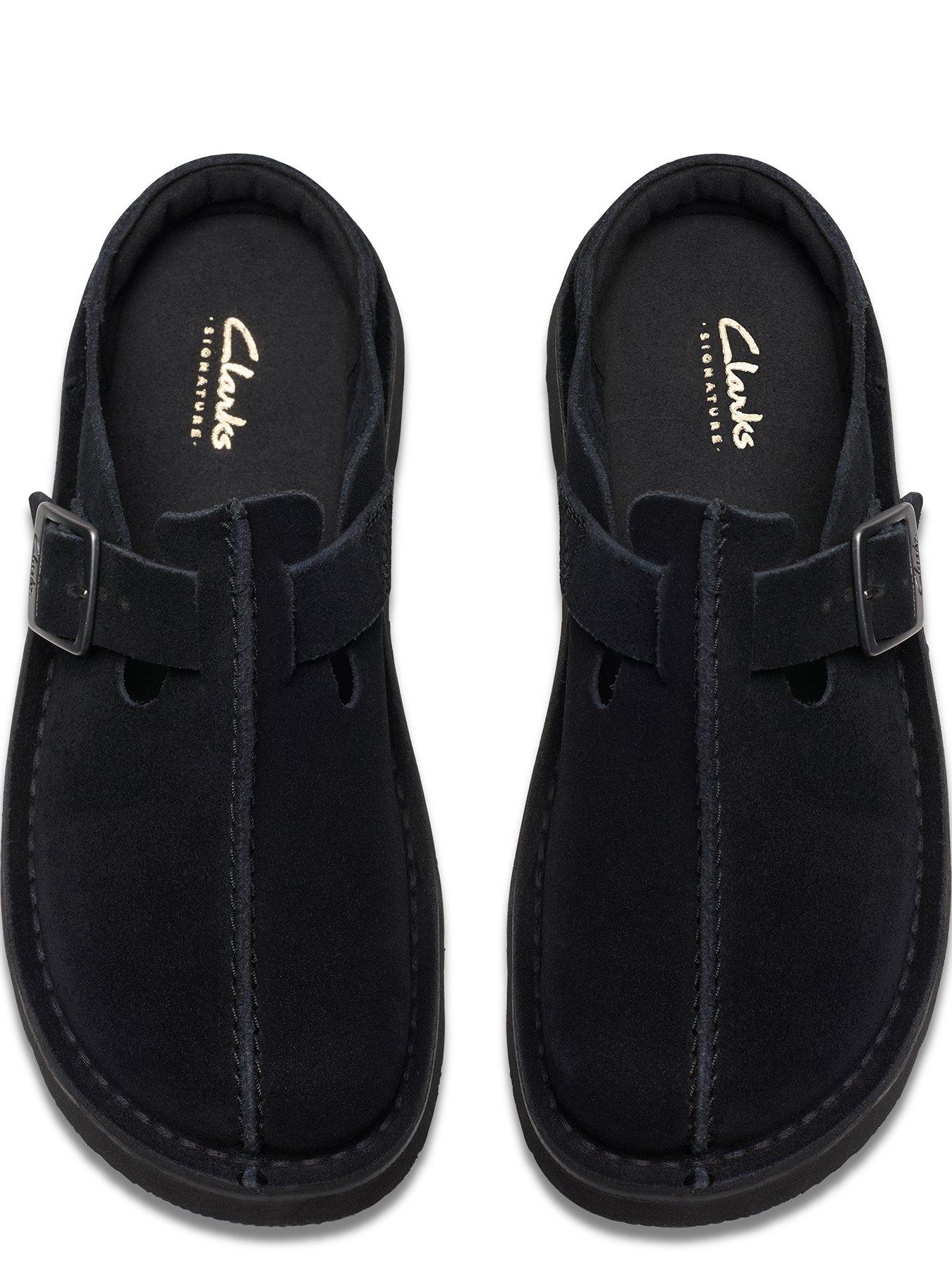 Clarks Solsbury Mule. Suede Shoes - Black | Very