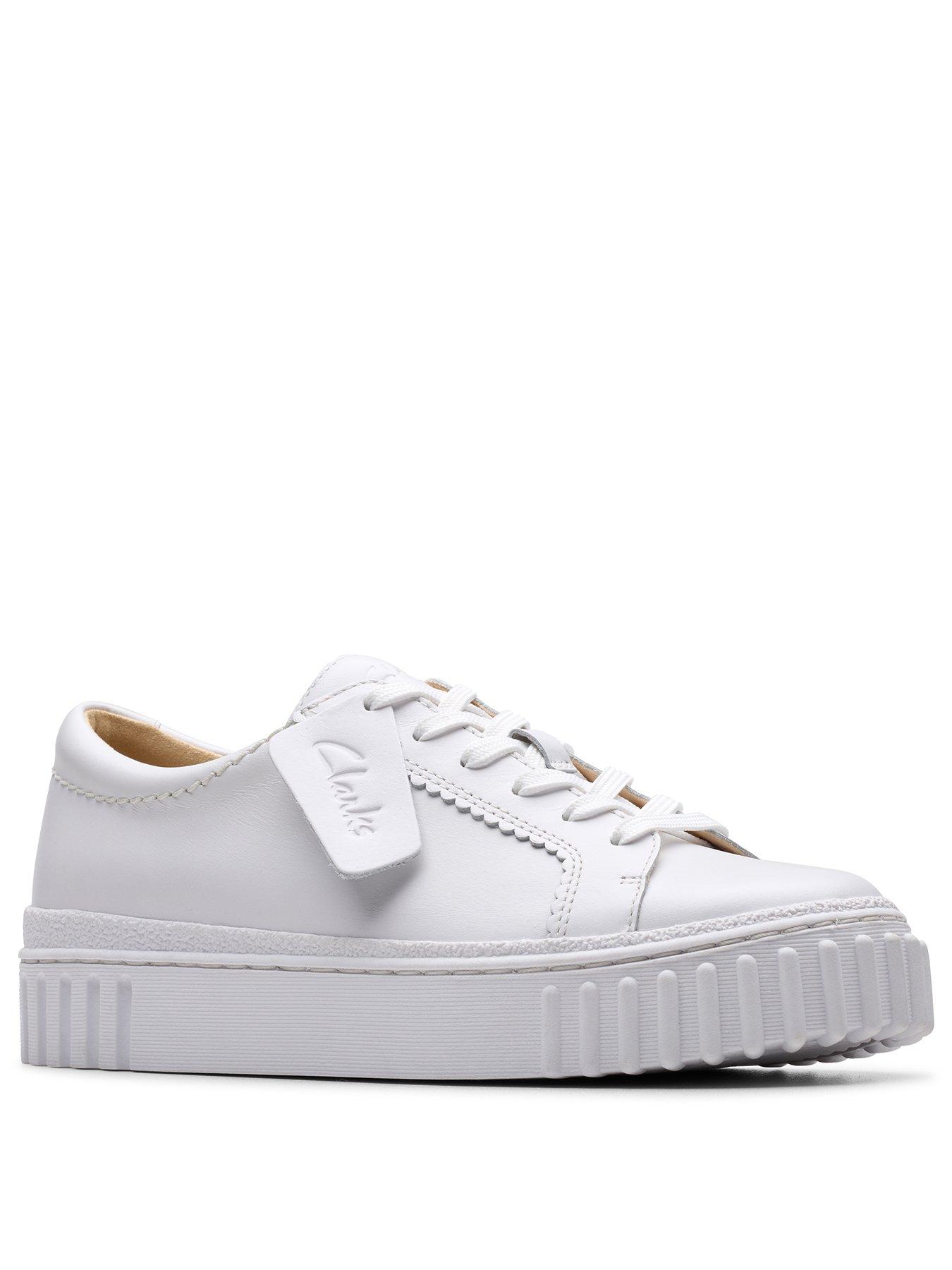 Clarks Wide Fit Mayhill Walk Trainers White Very