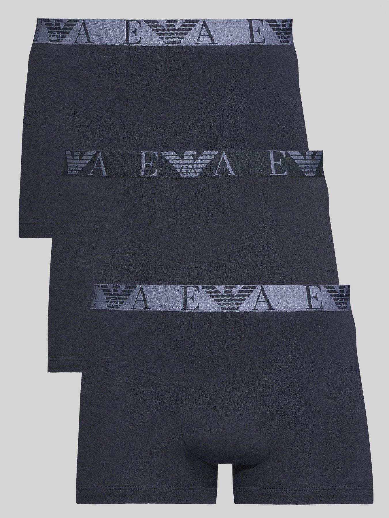 undefined 3 Pack Bold Monogram Trunks - Dark Blue
