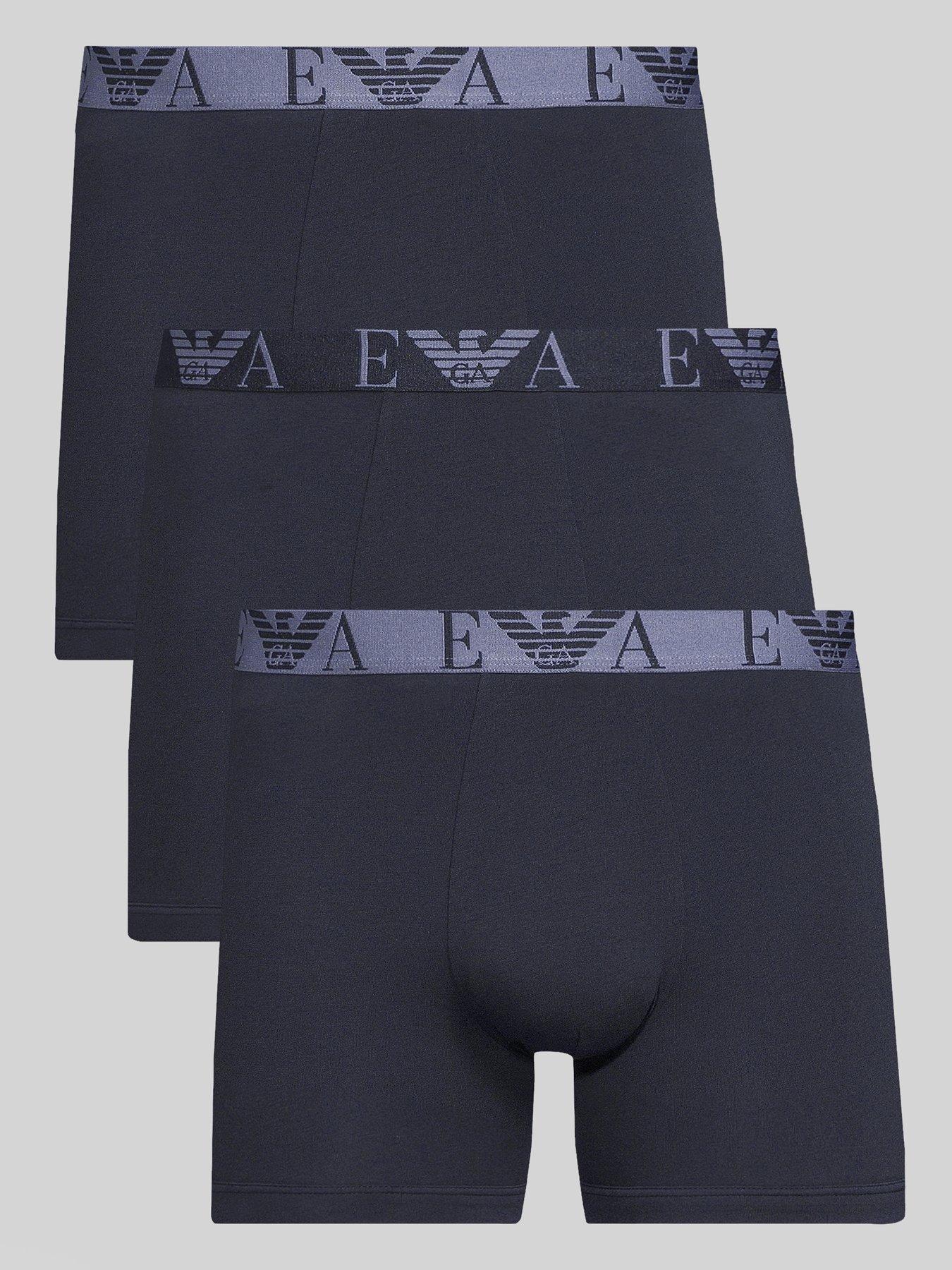 undefined 3 Pack Bold Monogram Boxer Shorts - Dark Blue