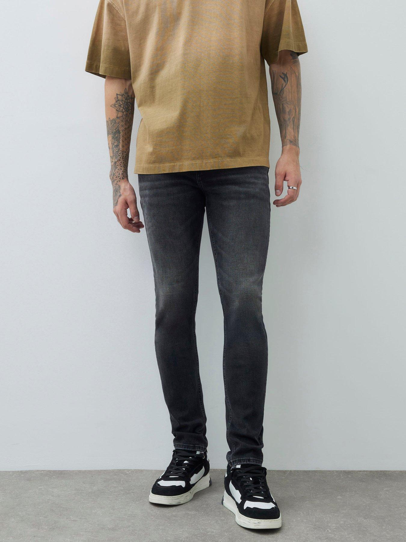 River Island Skinny Fit Edric Washed Jean - Black