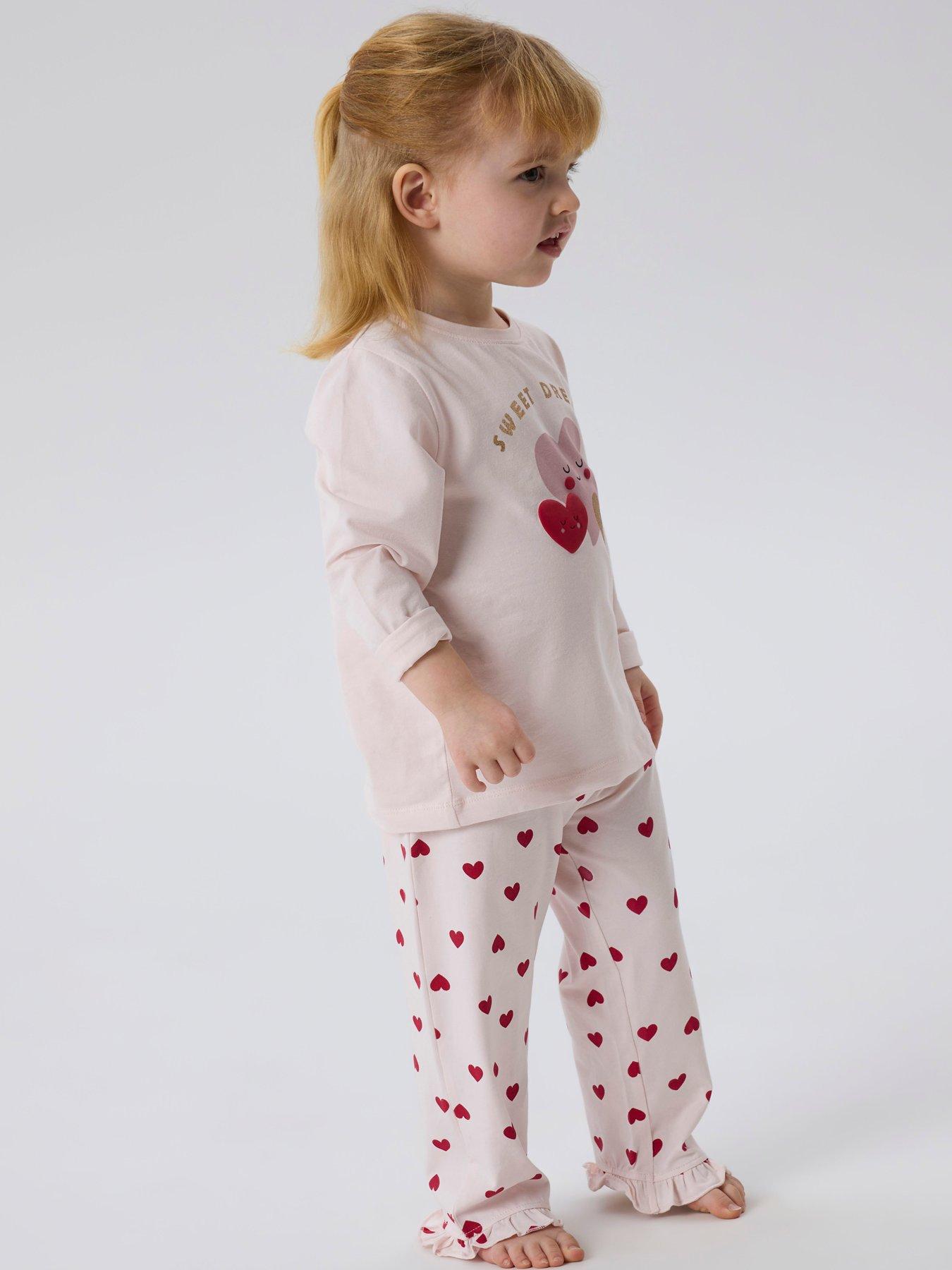 Name It Mini Girls Heart Print Pyjamas - Light Pink