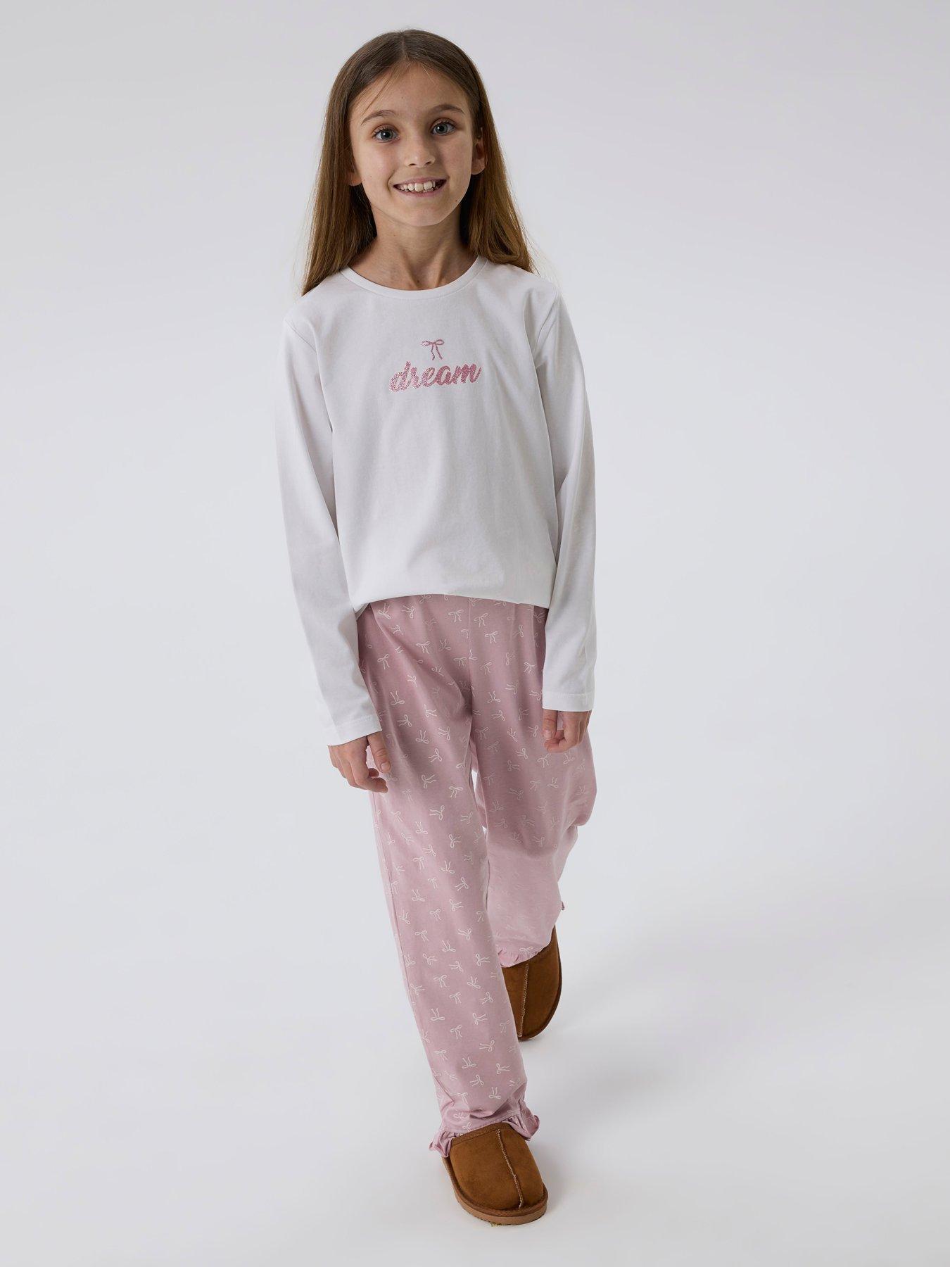 Name It Girls Bow Print Pyjamas - Lilac