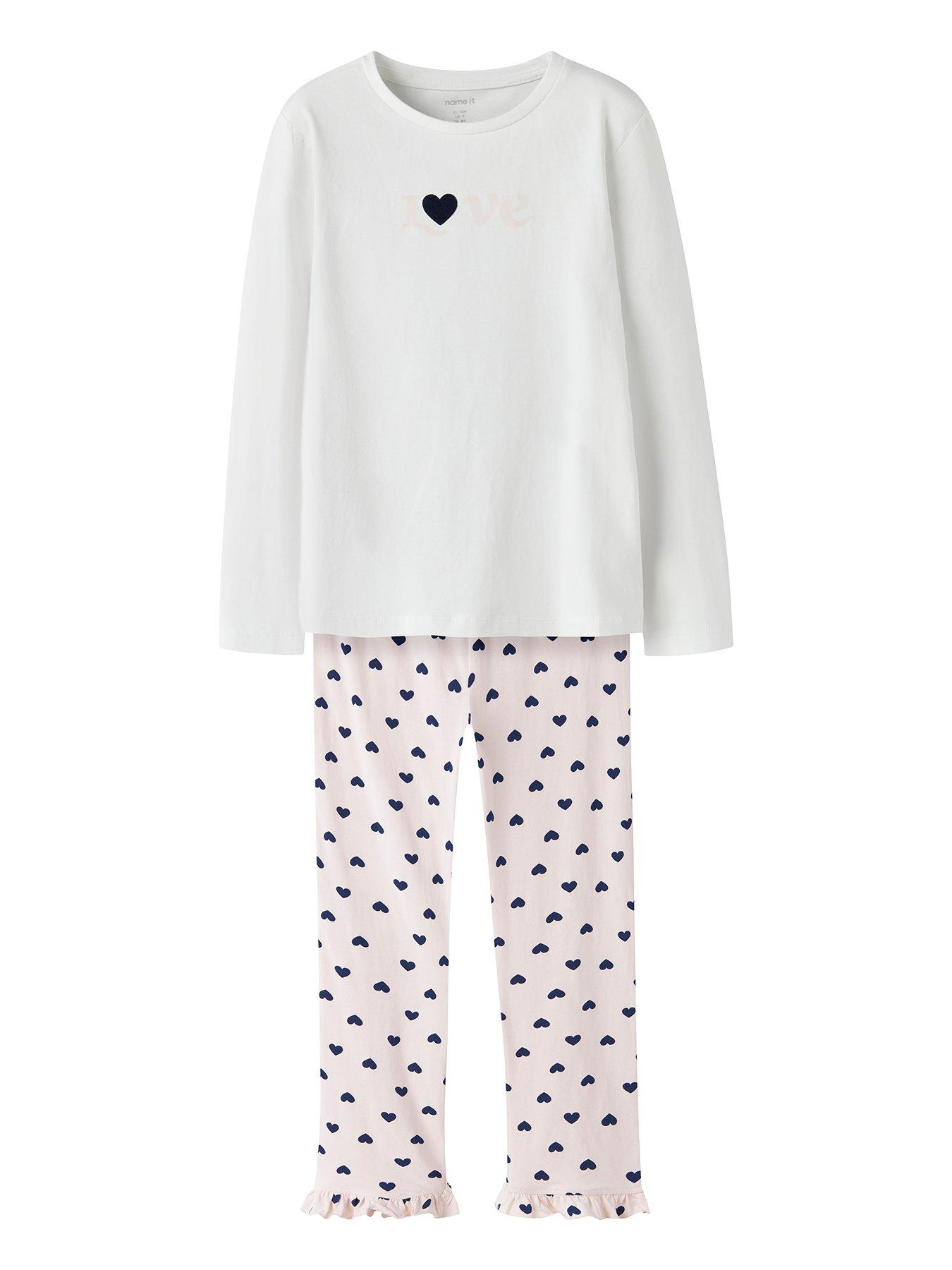 Name It Girls Heart Print Pyjamas - Light Pink