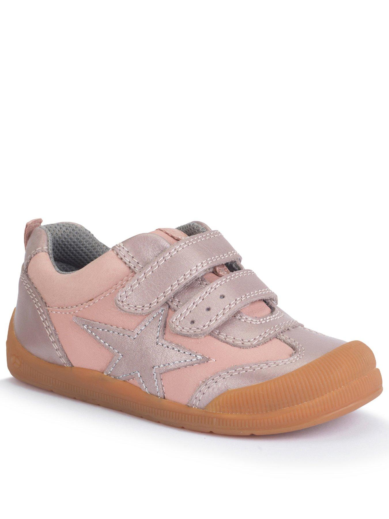 Start-rite Tickle Star Girls Dusky Pink Pearlised Leather Pre-school Trainers