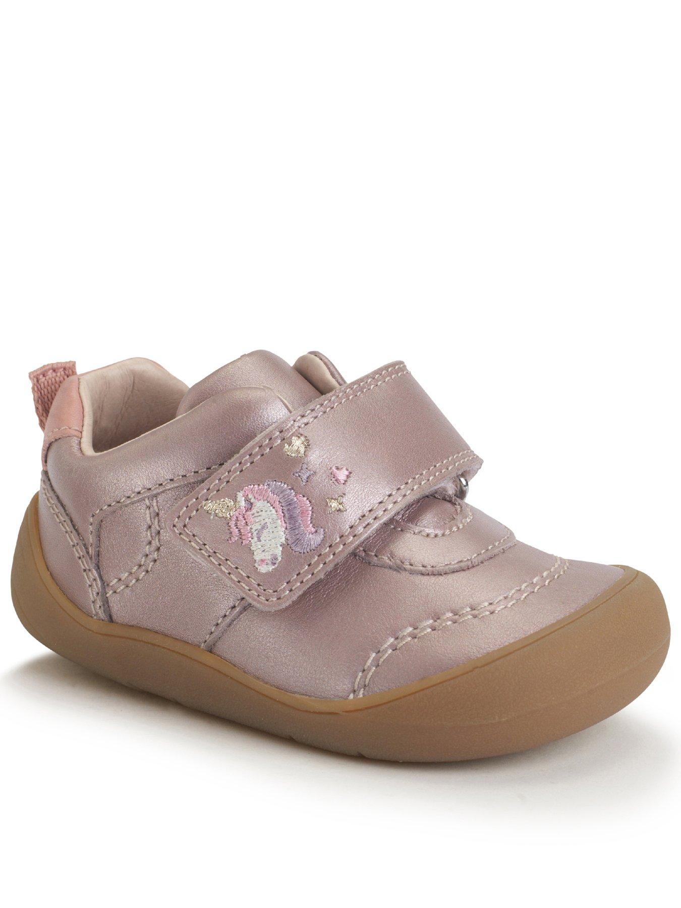 Start-rite Moonbeam Blush Pearlised Leather Rip Tape Girls Unicorn First Shoes