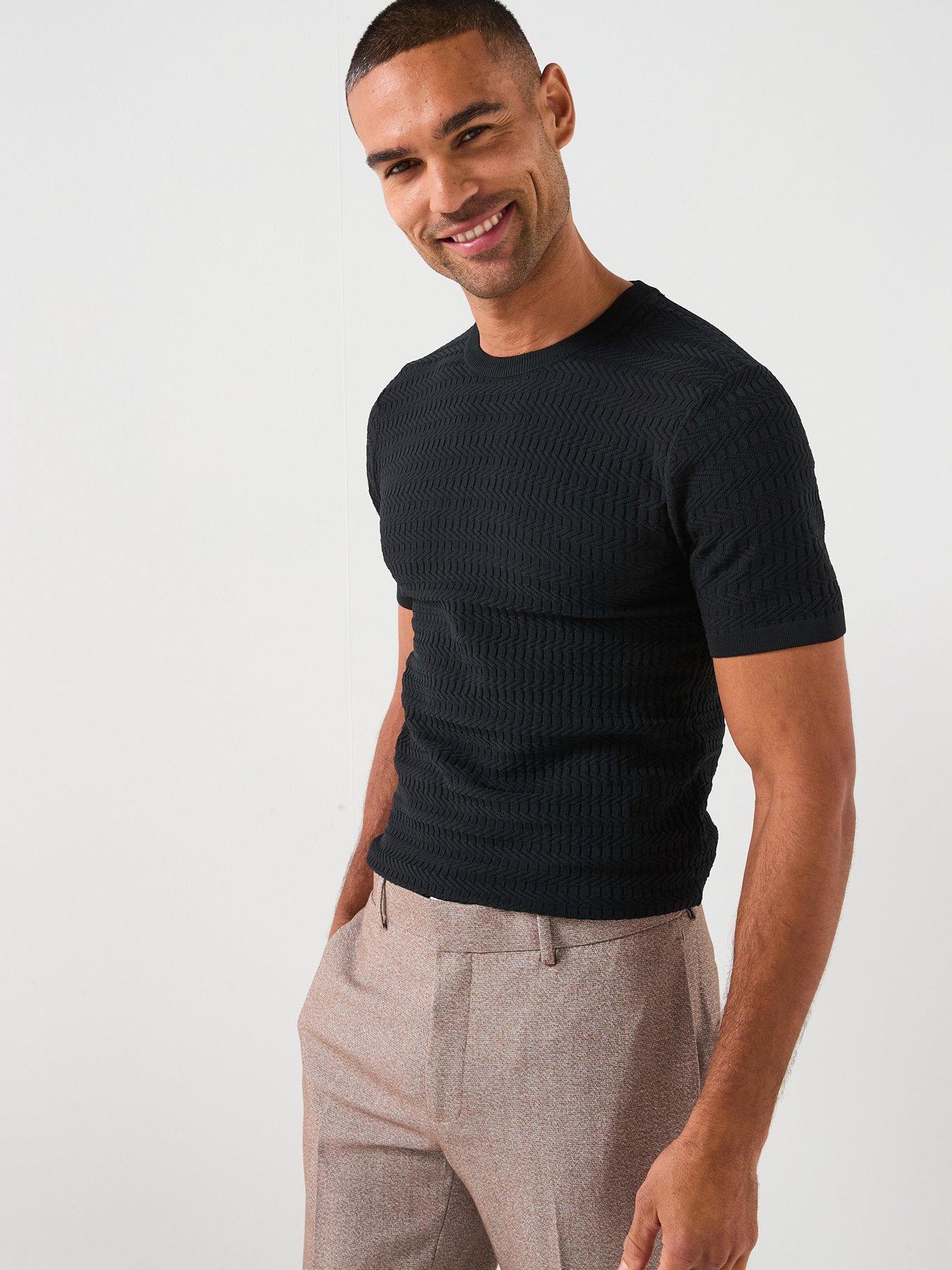 River Island River Island Luca Muscle Fit Knit T-Shirt