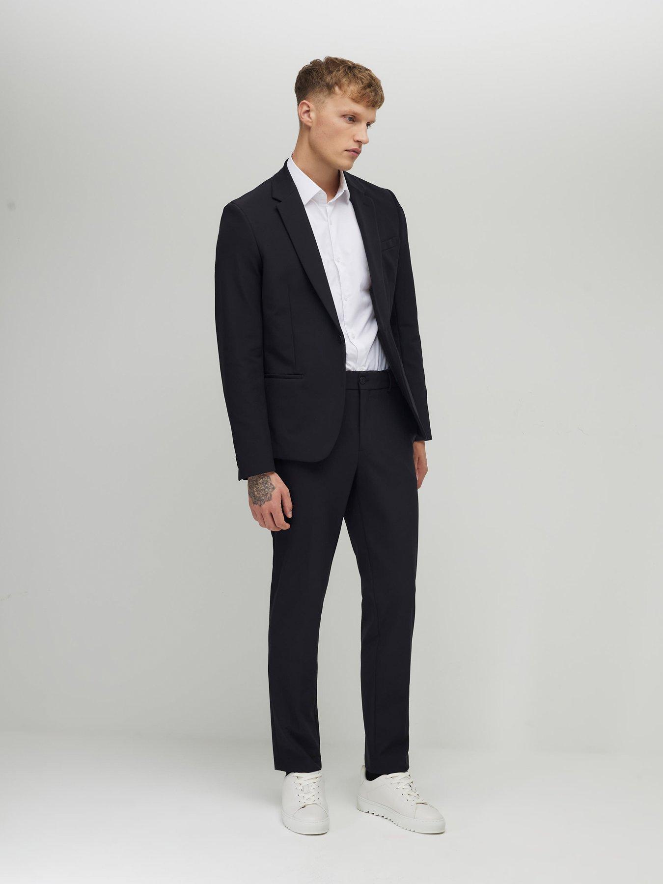 Image 1 of 4 of River Island Skinny Fit Comfort Suit Trousers - Black