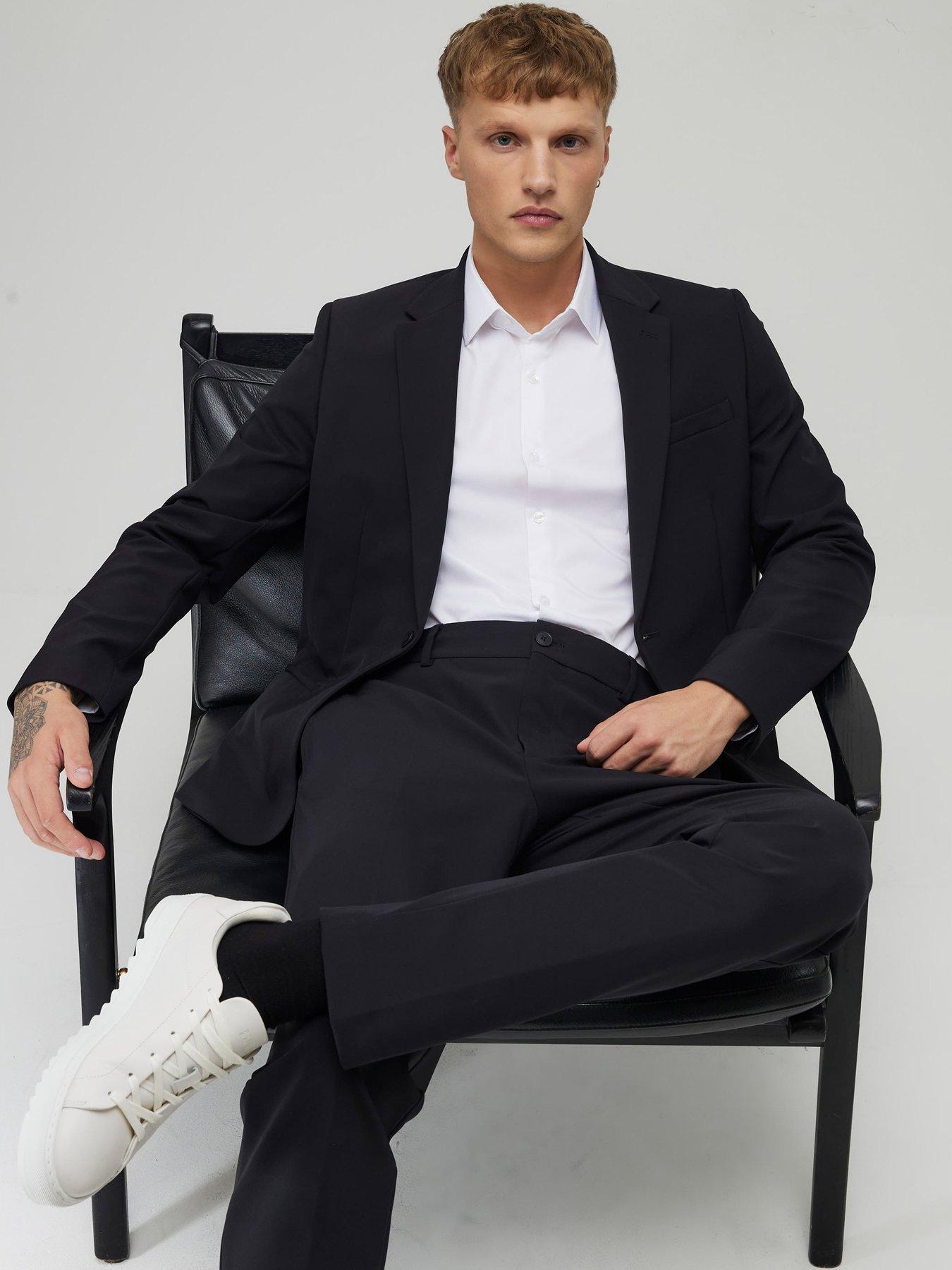 Image 3 of 4 of River Island Skinny Fit Comfort Suit Trousers - Black