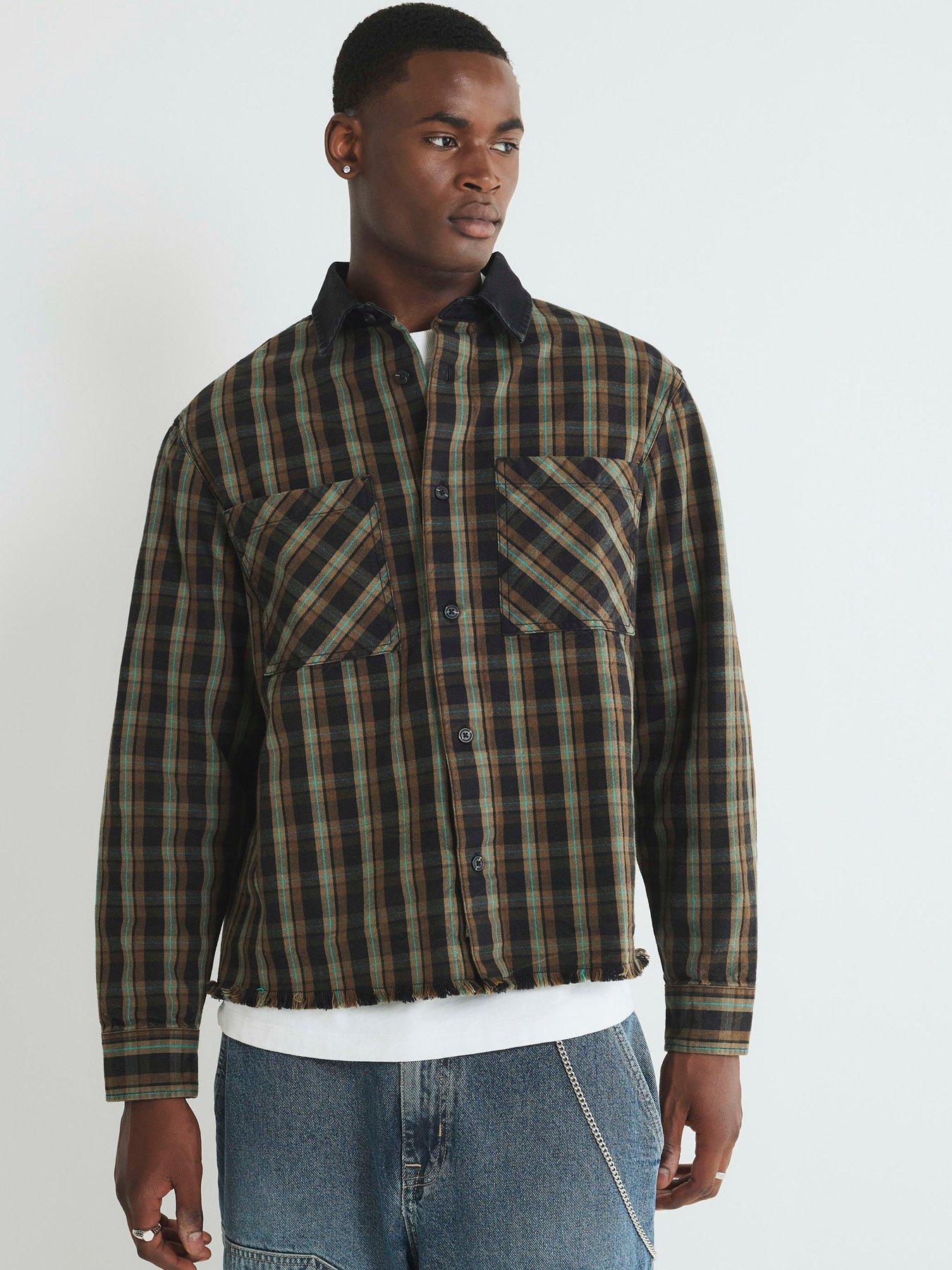 River Island River Island Canvas Collar Check Overshirt