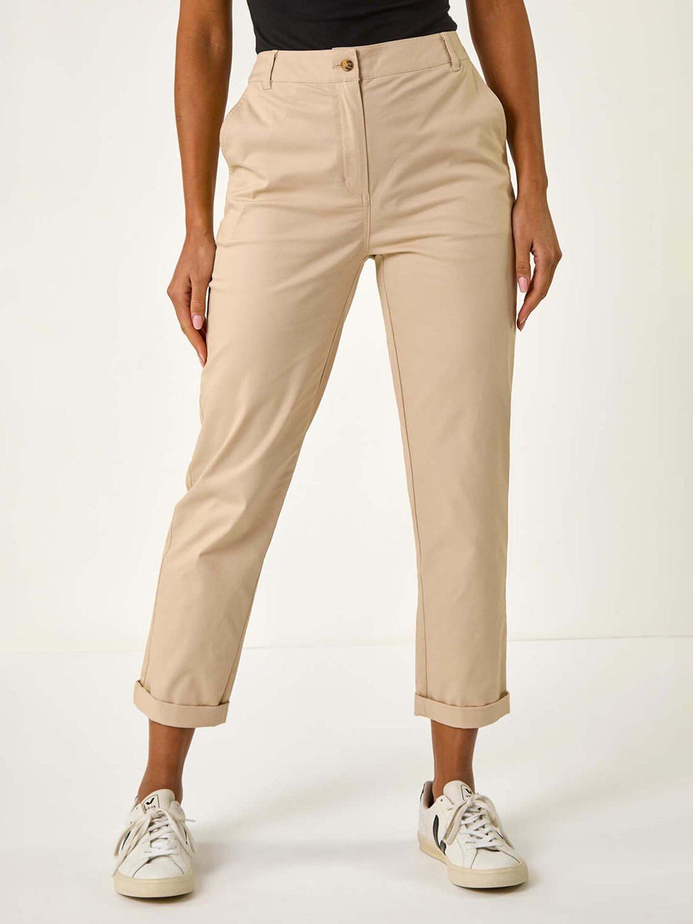 Roman Cotton Stretch Chino Trousers - Stone