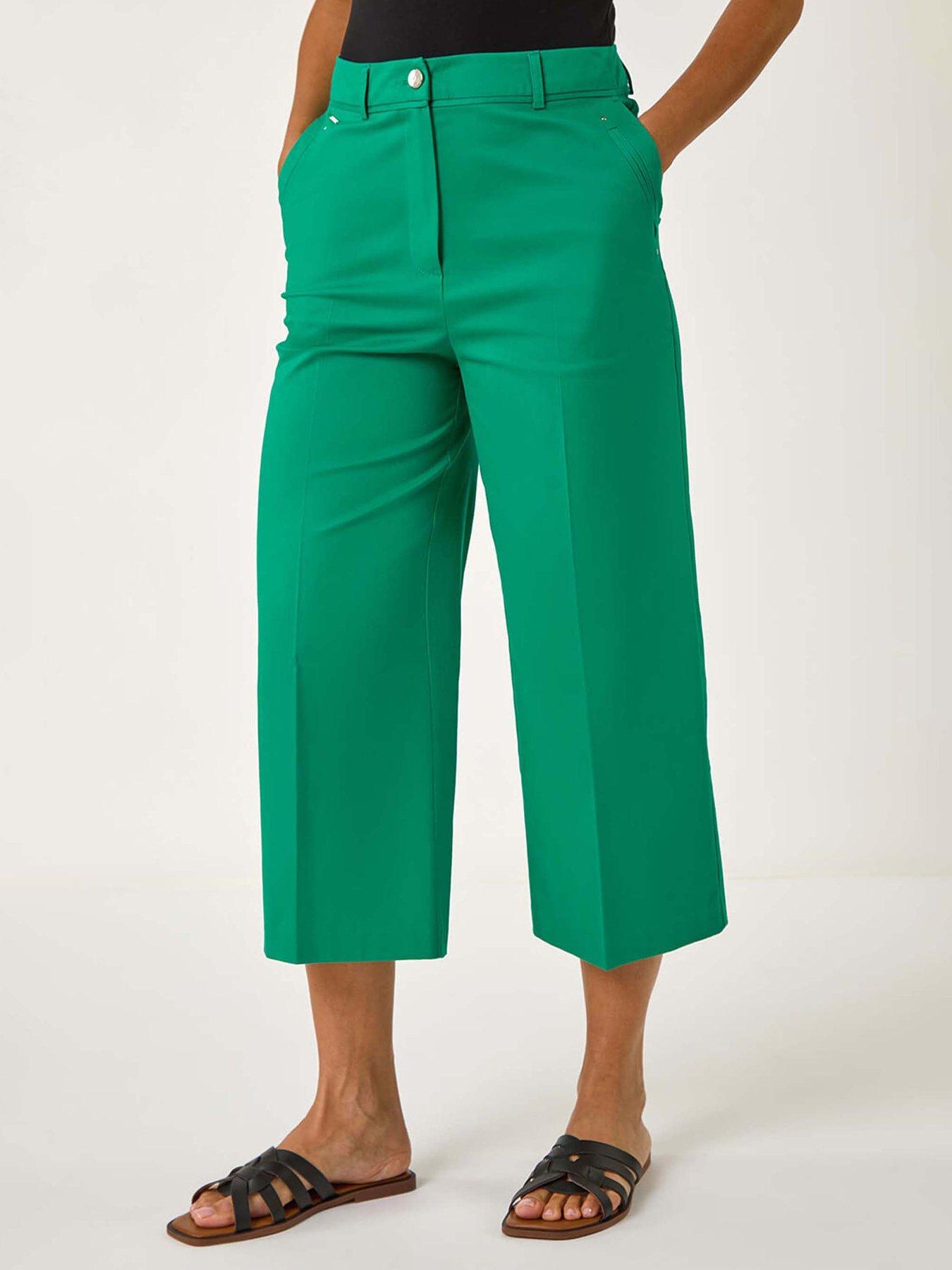 undefined Cotton Culotte Trousers - Green