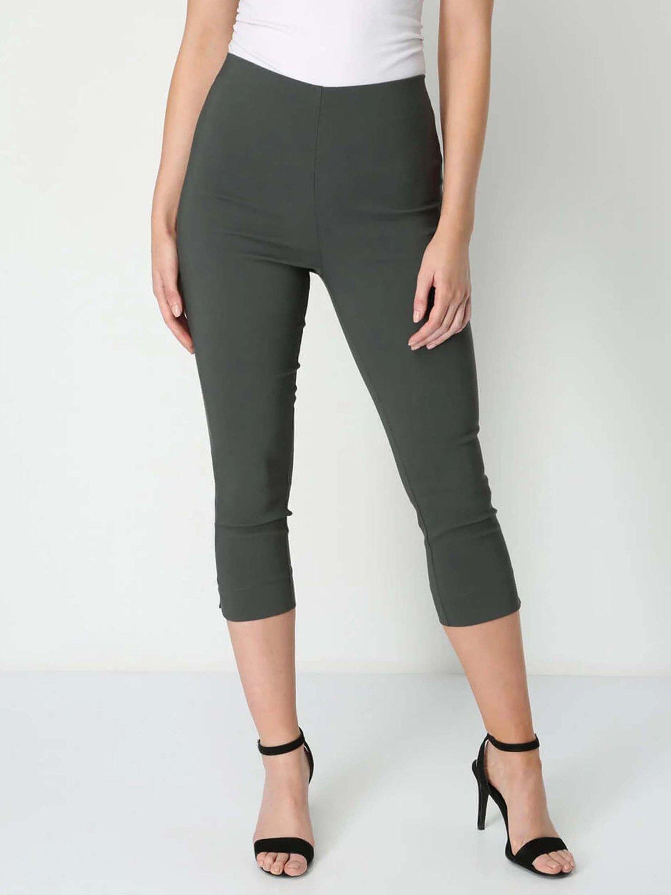 undefined Cropped Stretch Trouser - Forest