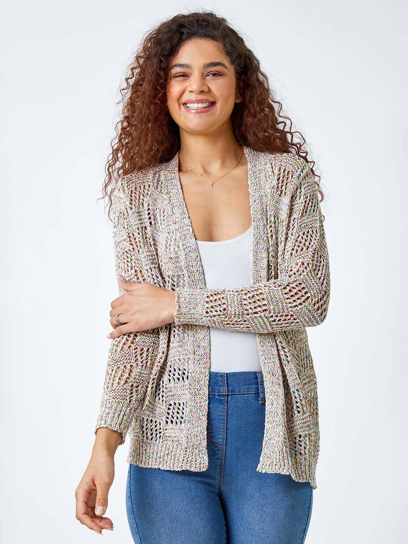 undefined Tape Knit Cotton Blend Cardigan - Multi